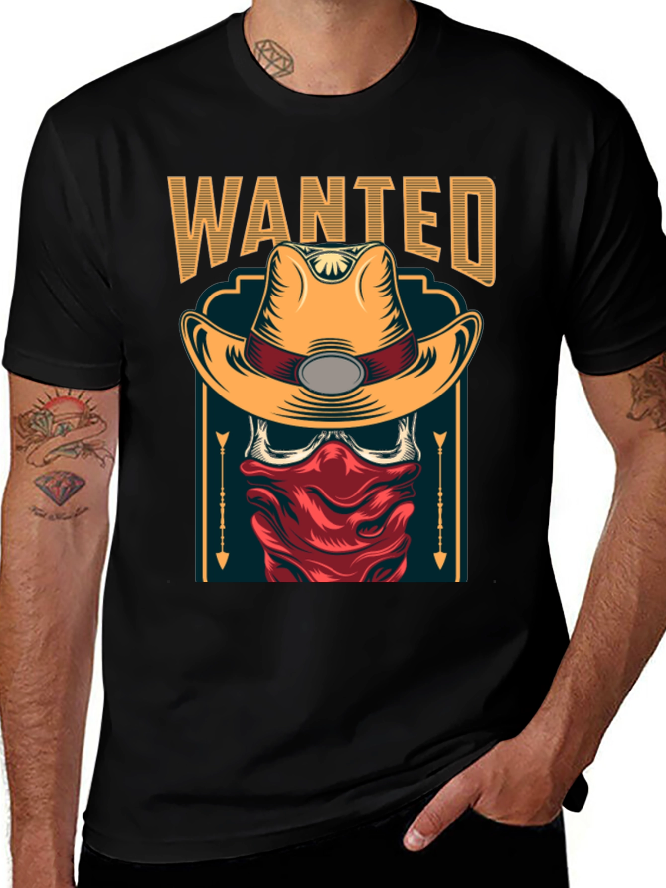 Variant 24 of Wanted Cowboy Skull T-Shirt