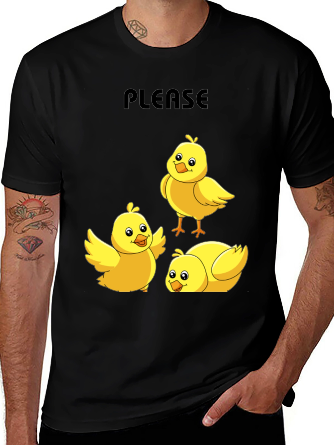 Variant 18 of Please Chick T-Shirt - Cute Cartoon Animal Tee
