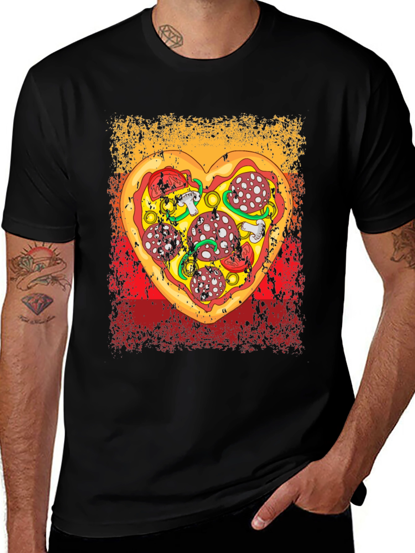 Variant 2 of Pizza Heart Graphic Tee - Food Lover's T-Shirt
