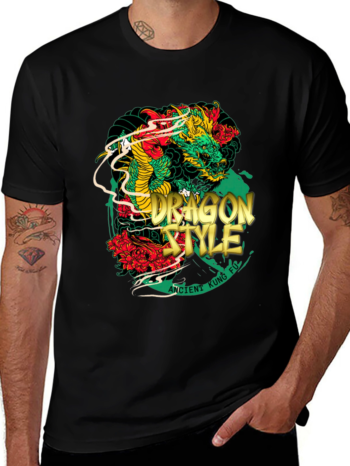 Variant 13 of Dragon Style Graphic T-Shirt Kung Fu Tee