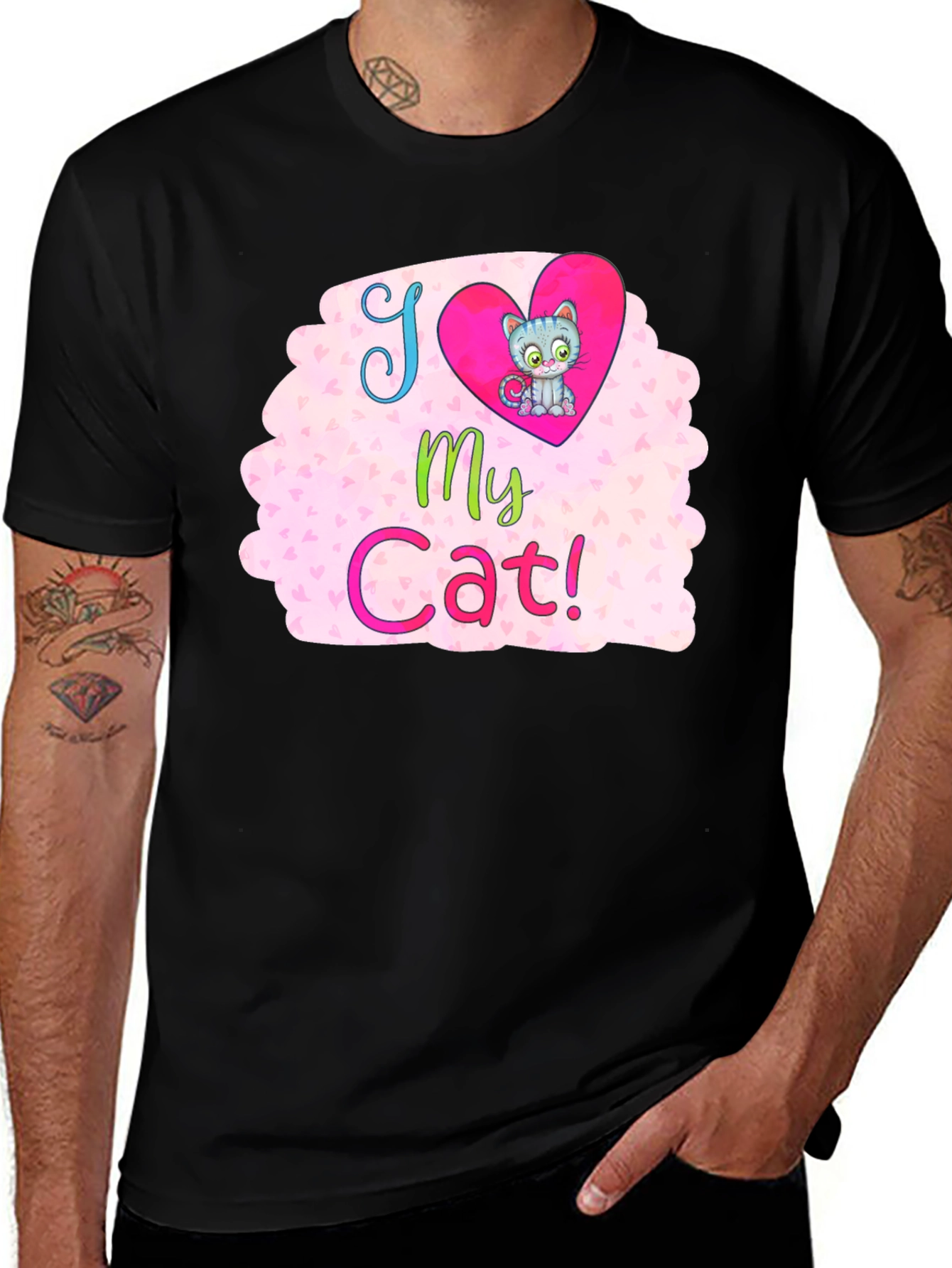 Variant 15 of I Love My Cat Graphic T-Shirt