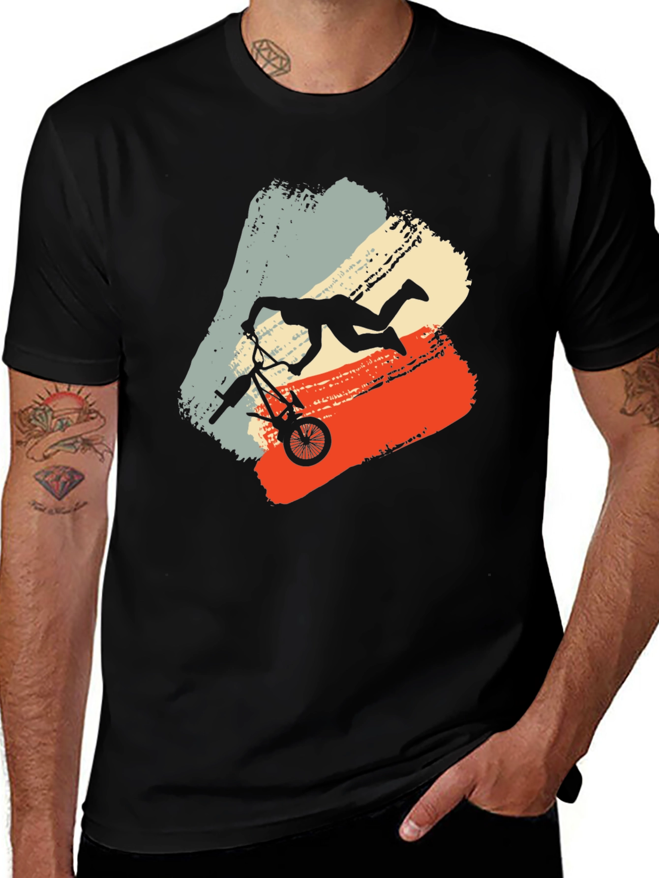 Variant 27 of BMX Stunt T-Shirt - Retro Design