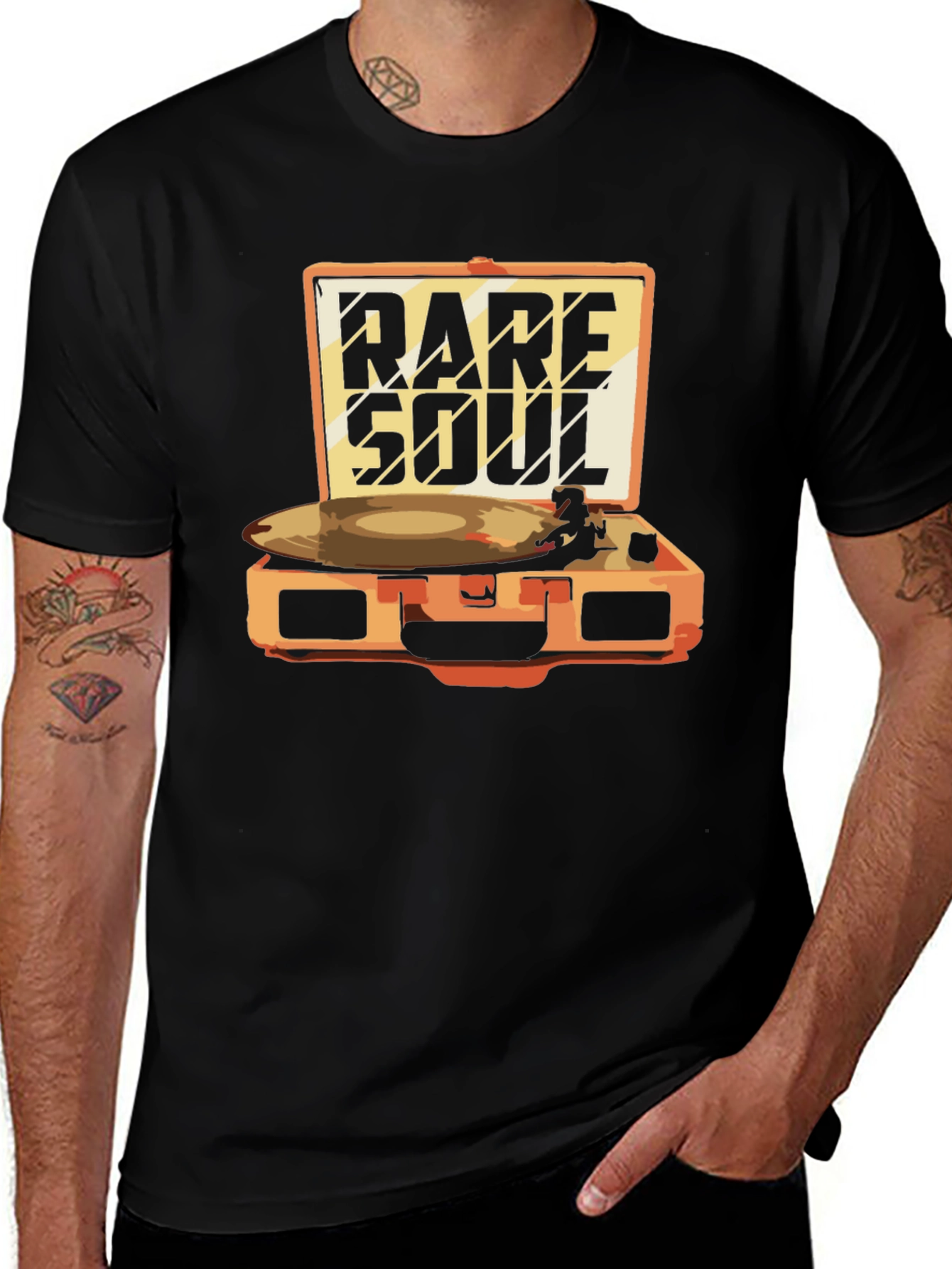 Rare Soul Turntable Graphic Tee - Music Lover's Shirt