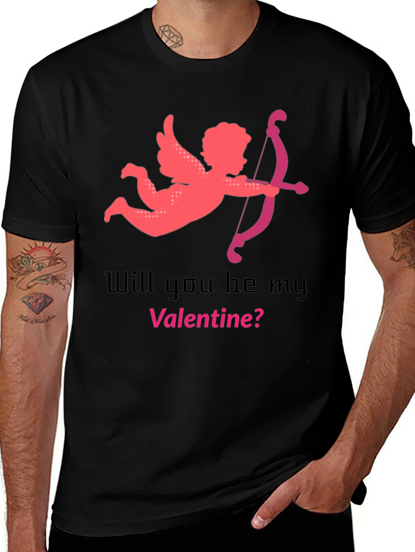 Valentine's Day Cupid T-Shirt - Will You Be My Valentine?