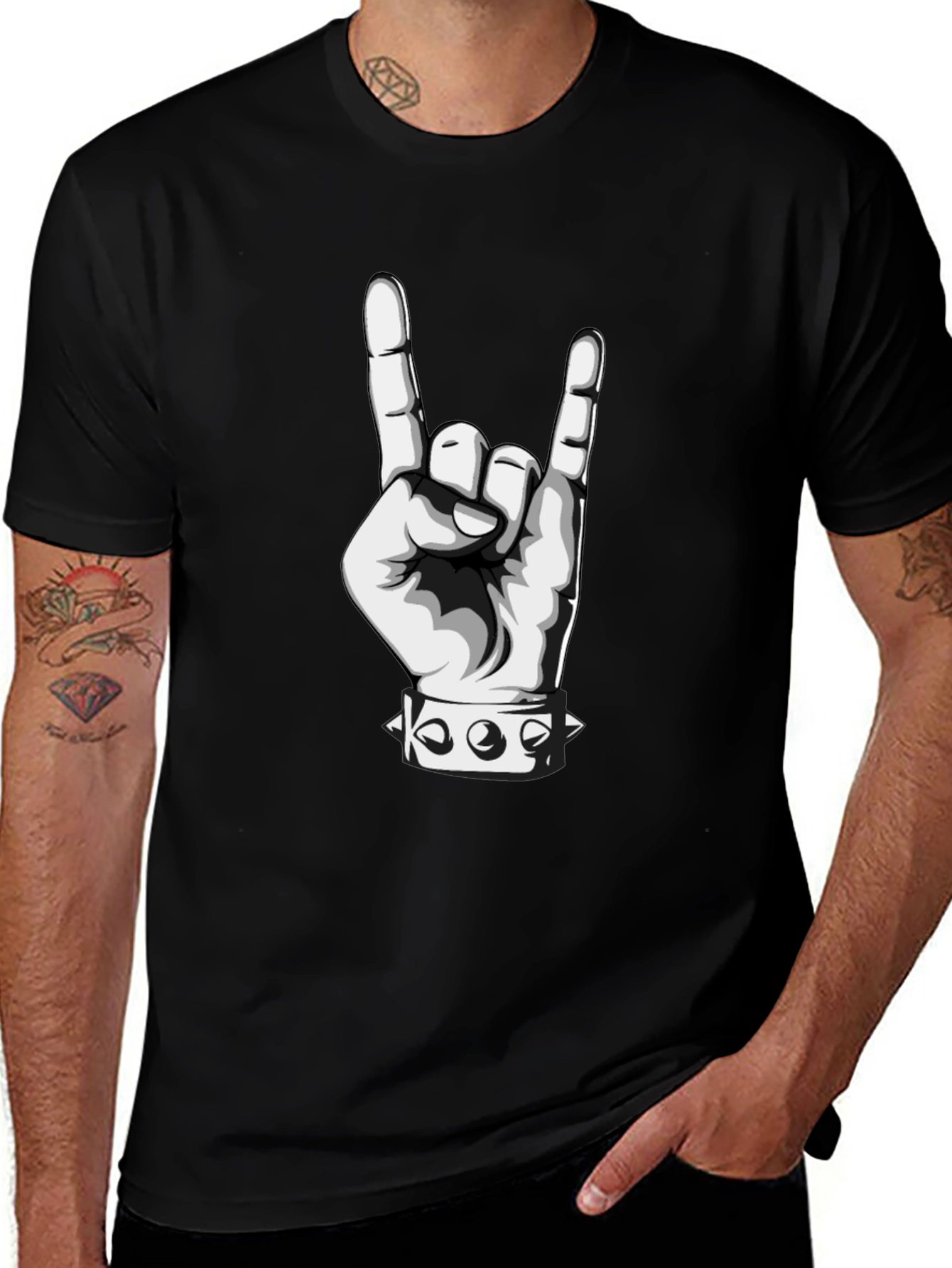 Rock On Hand T-Shirt - Metal Music Tee