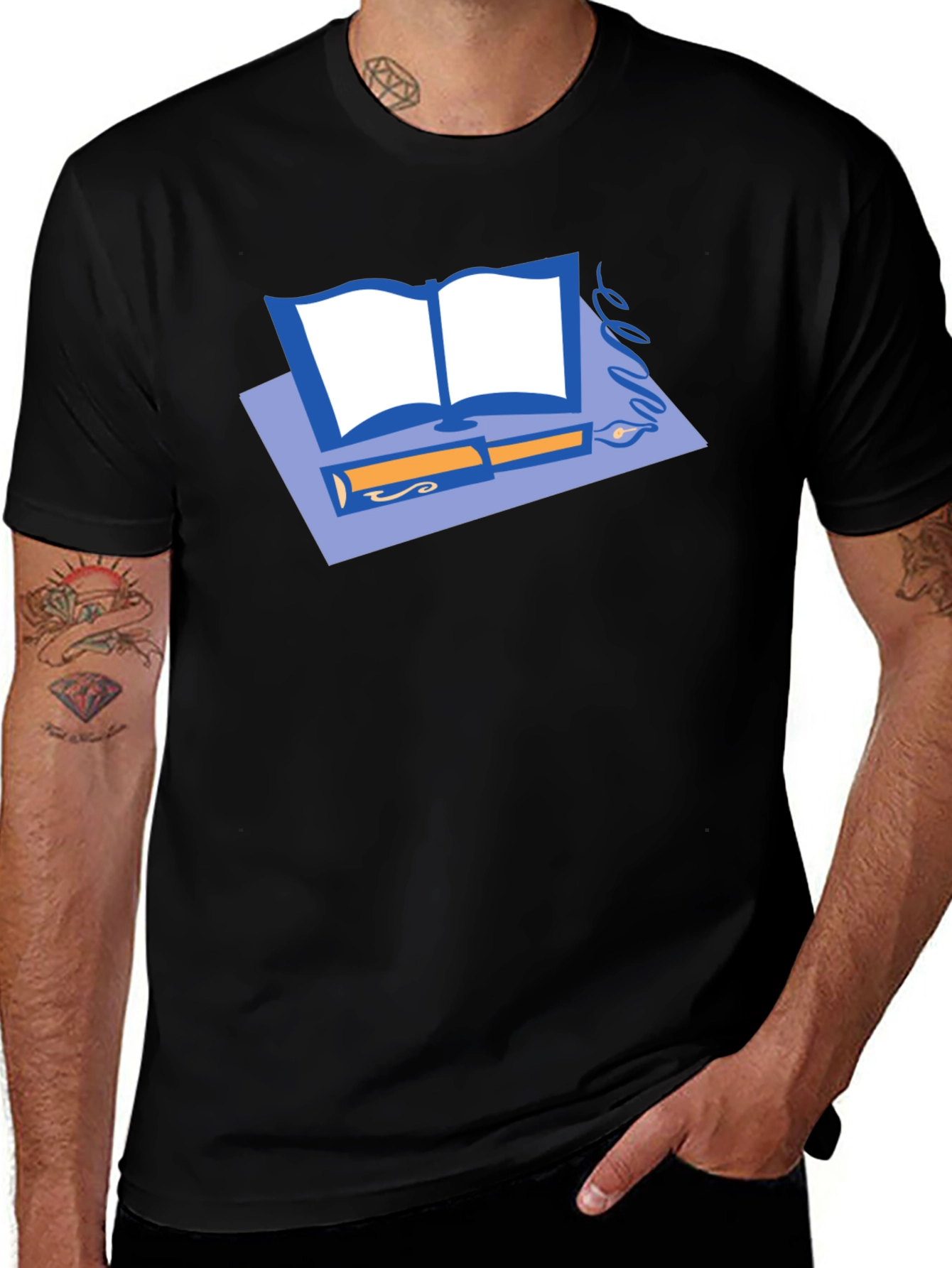 Variant 14 of Book and Pen Graphic T-Shirt