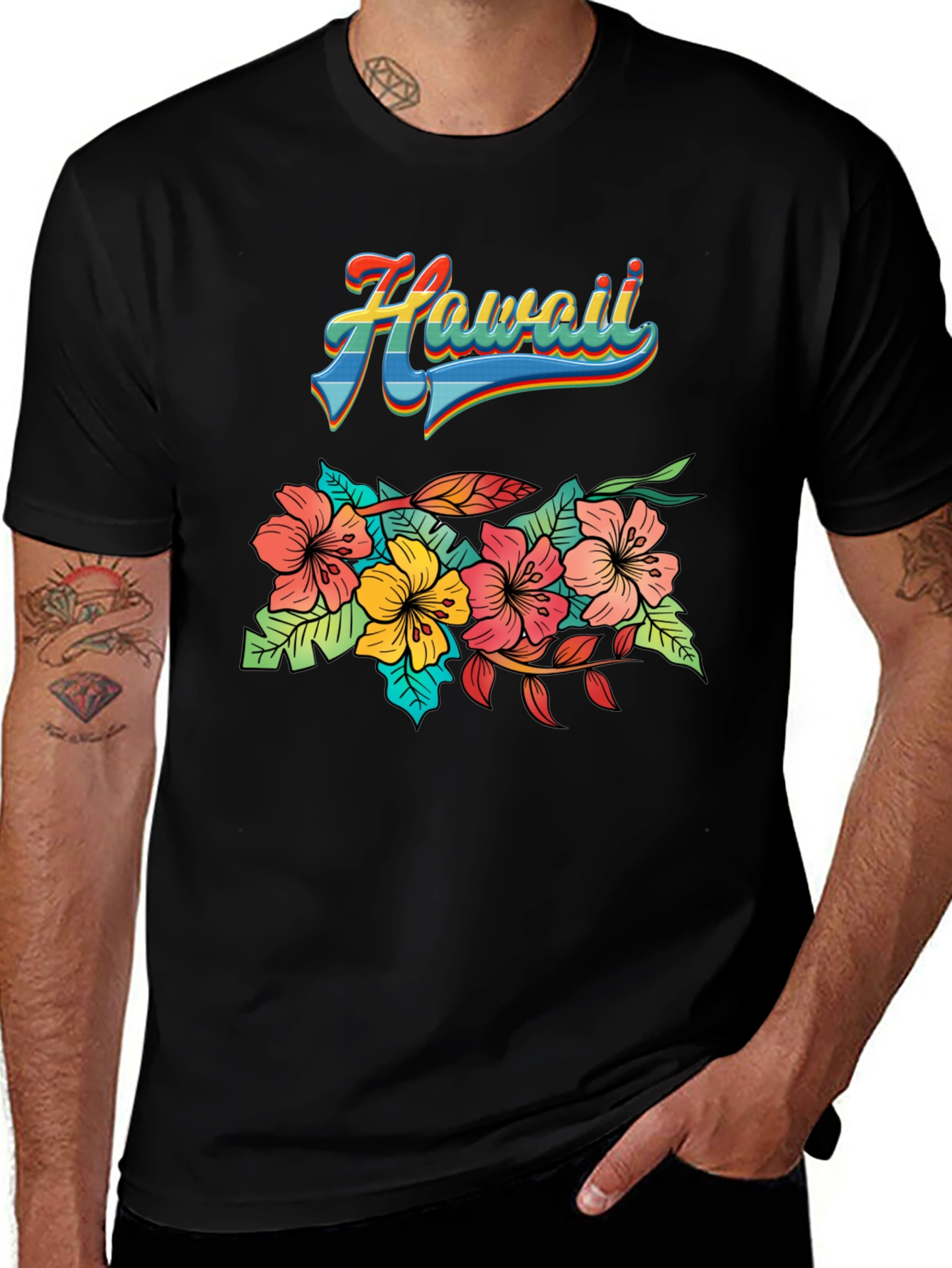 Hawaii Floral Graphic Tee - Island Style Shirt