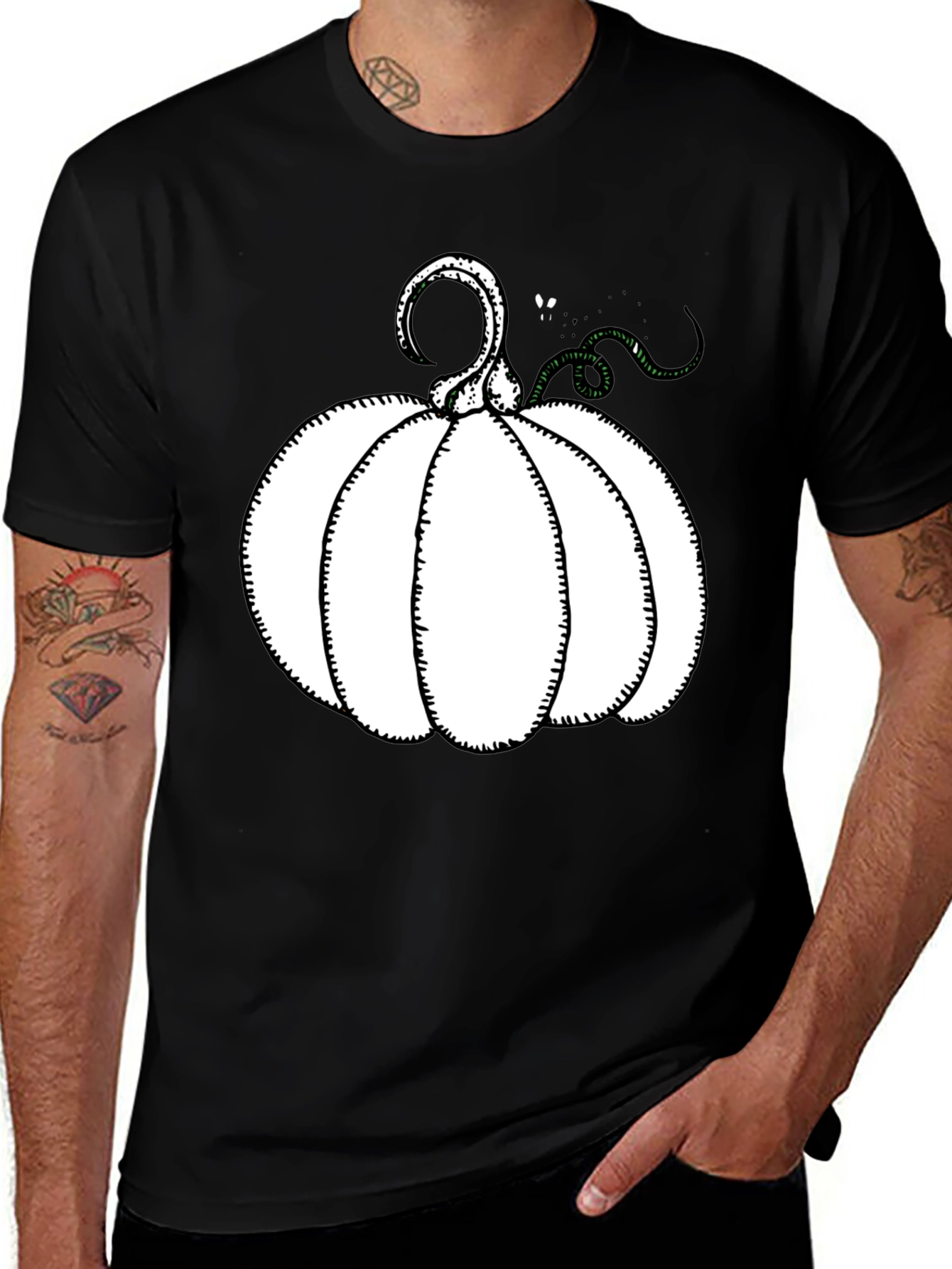 Variant 8 of White Pumpkin Graphic T-Shirt