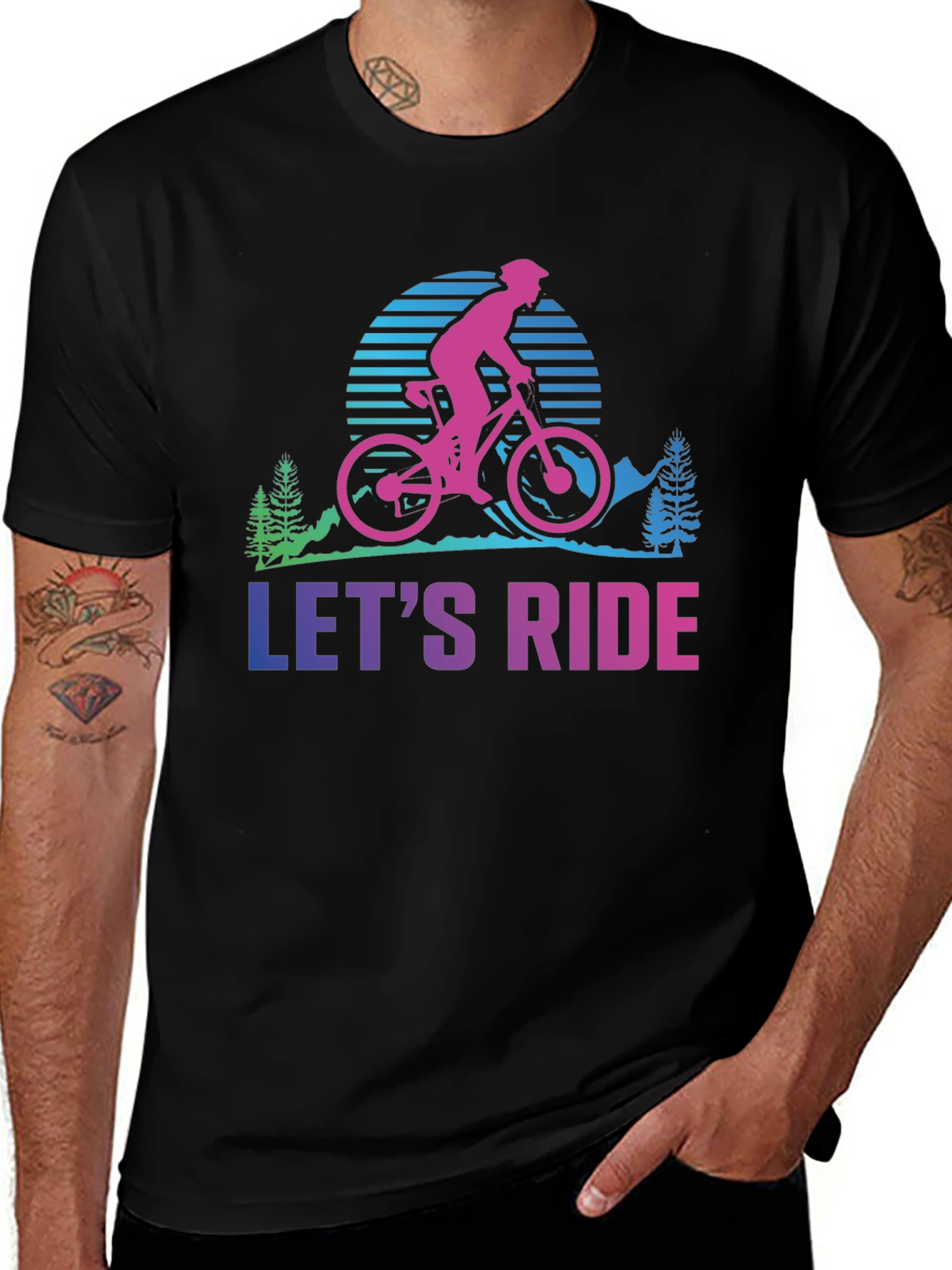 Variant 12 of Let's Ride Mountain Bike Graphic Tee