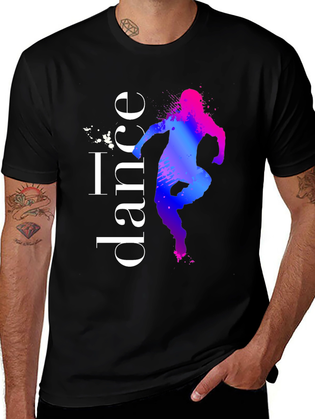 Black I Dance T-Shirt - Artistic Dancer Silhouette Tee main image