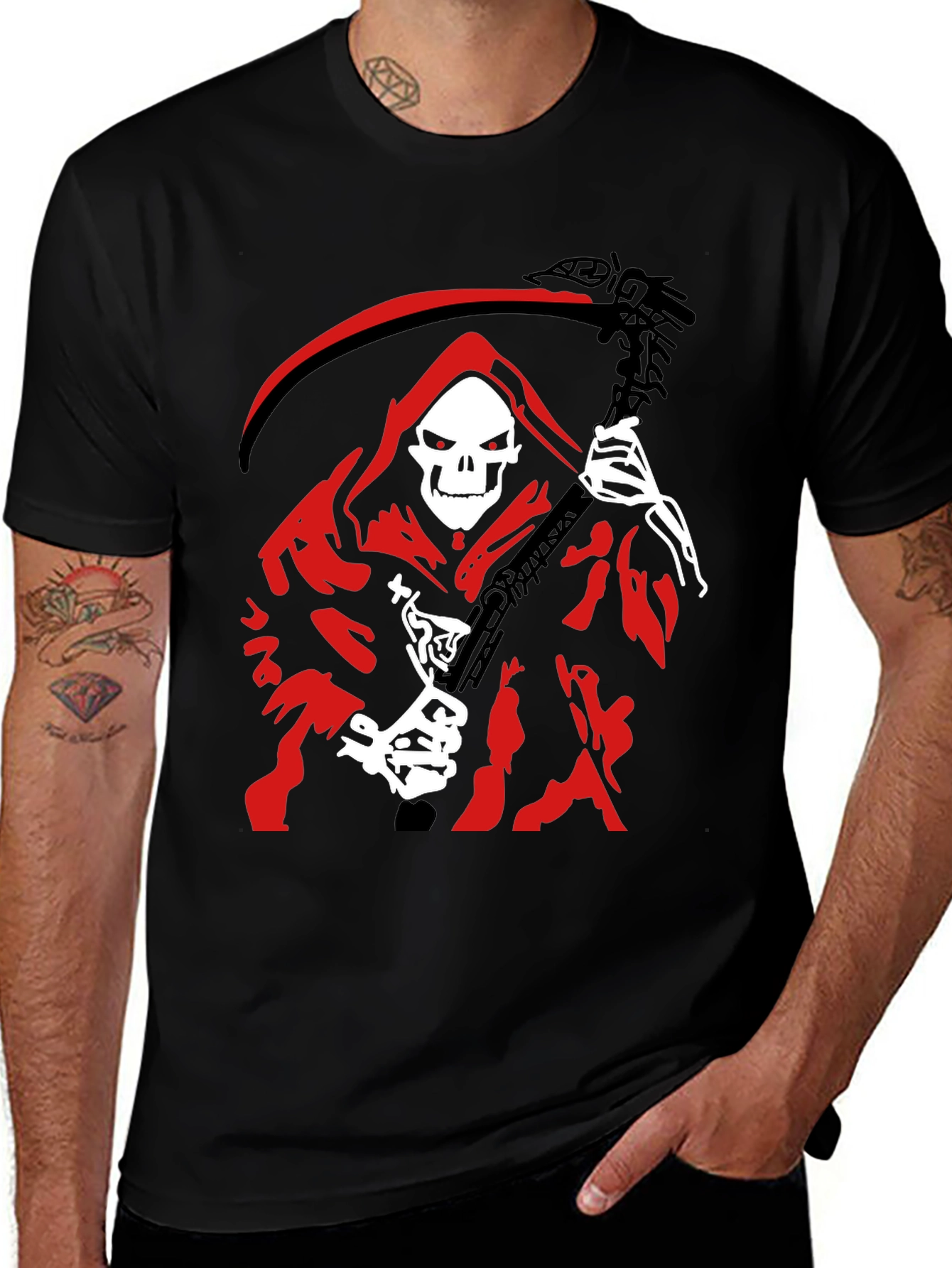 Variant 18 of Grim Reaper Graphic Tee - Bold Black T-Shirt