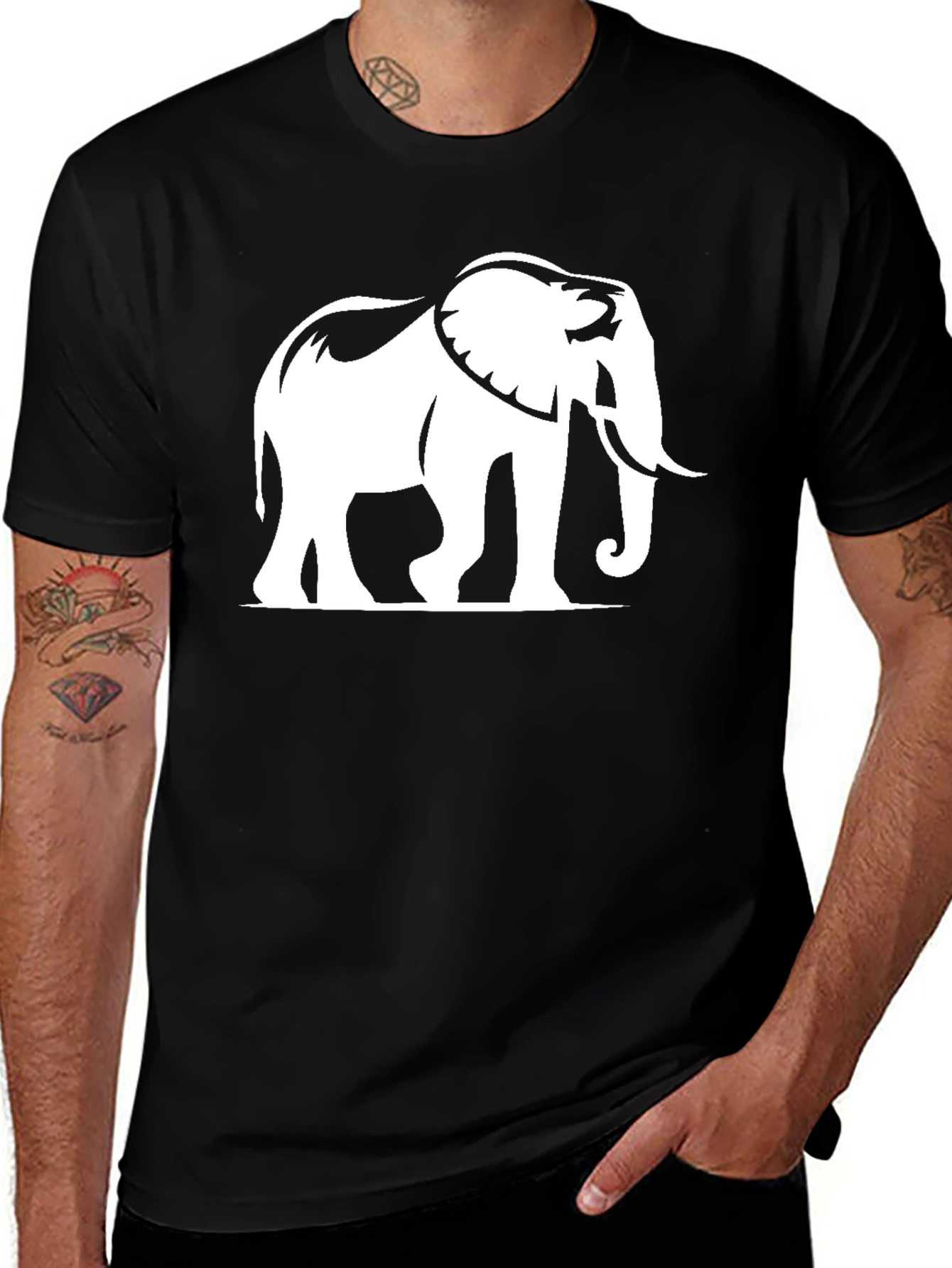 Elephant Graphic Black T-Shirt - Casual Style