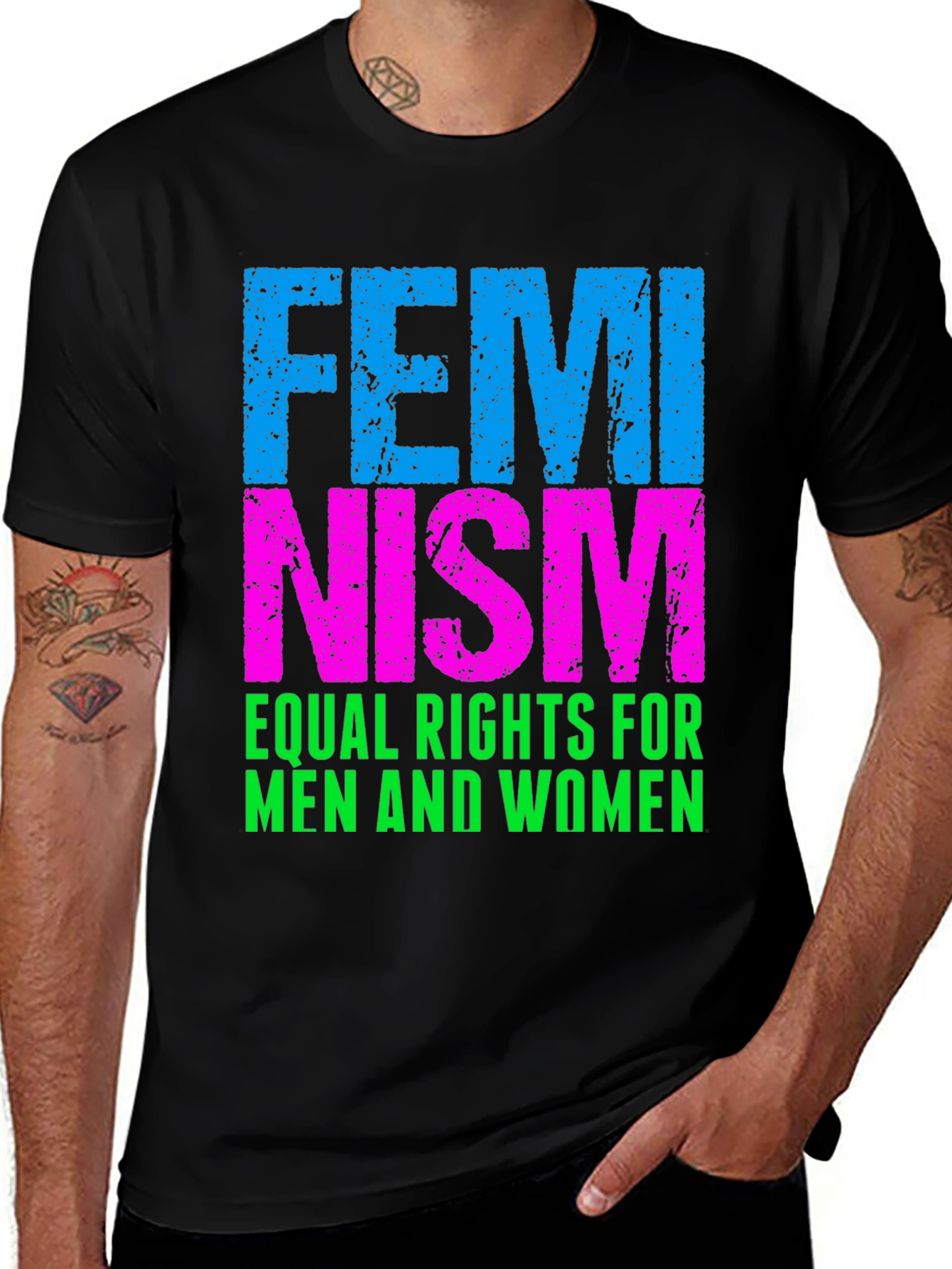 Black Feminism Equal Rights T-Shirt - Black Cotton Blend main image