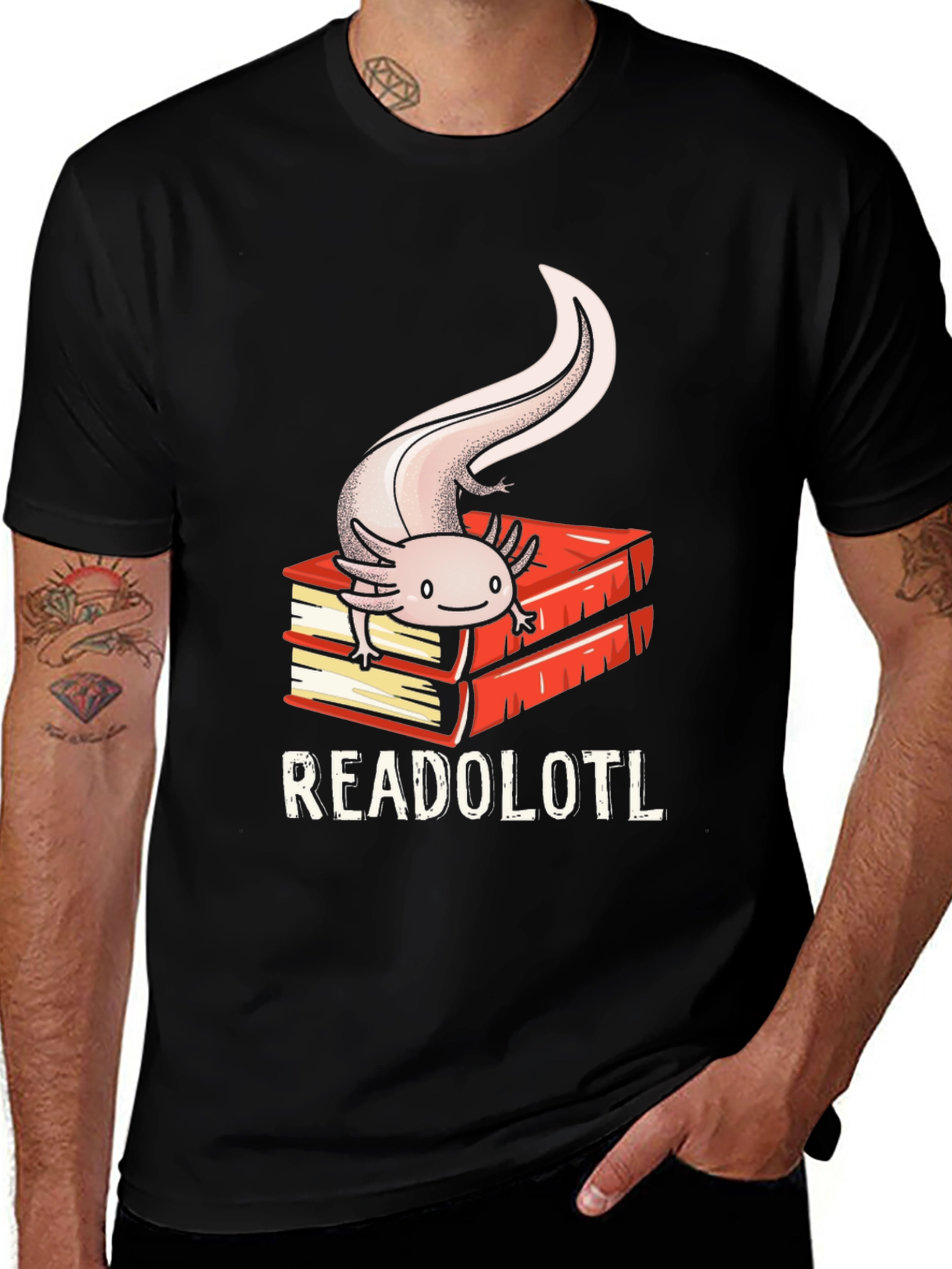 Variant 19 of Readolotl Axolotl Reading Book T-Shirt