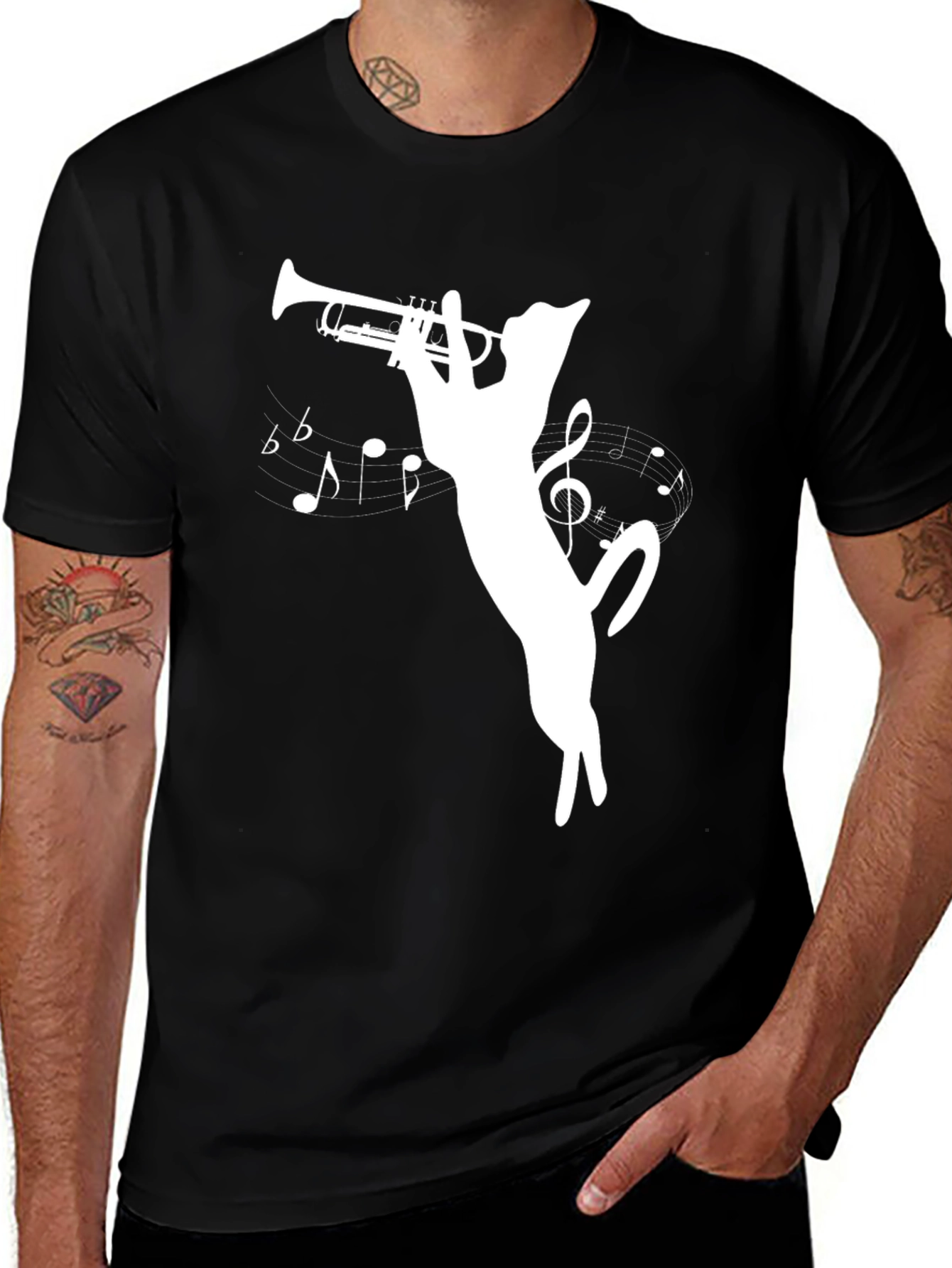 Variant 24 of Cat Trumpet T-Shirt - Musical Feline Tee