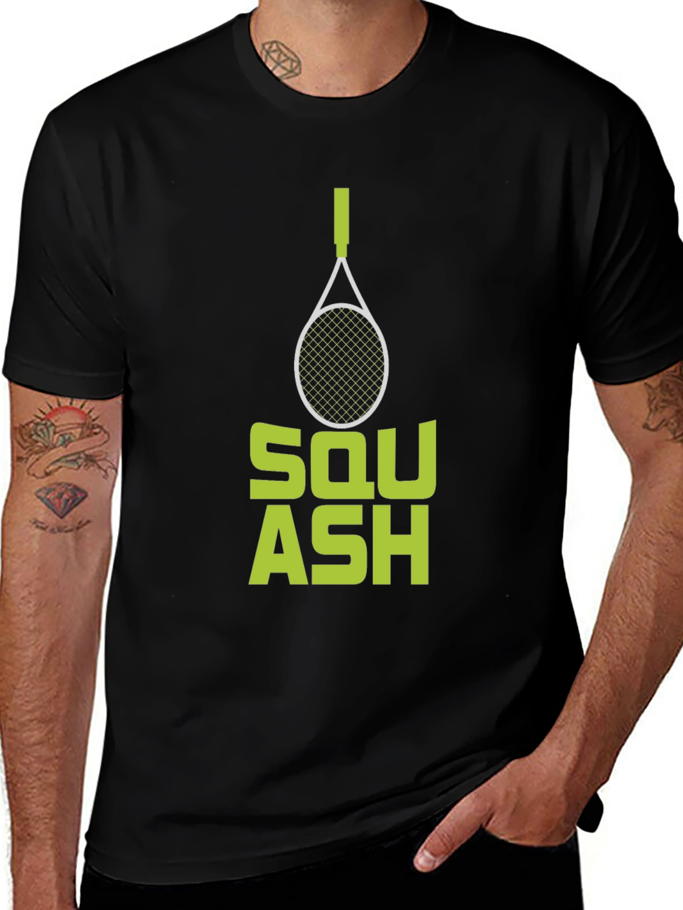 Variant 5 of Squash Racquet Graphic Tee - Sporty Design