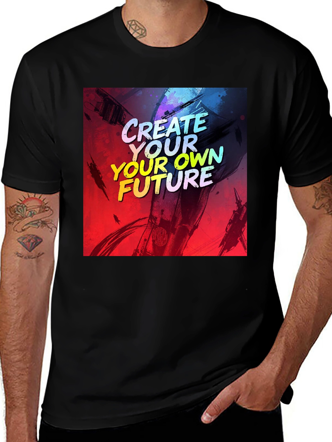 Variant 25 of Create Your Own Future Graphic Tee - Black