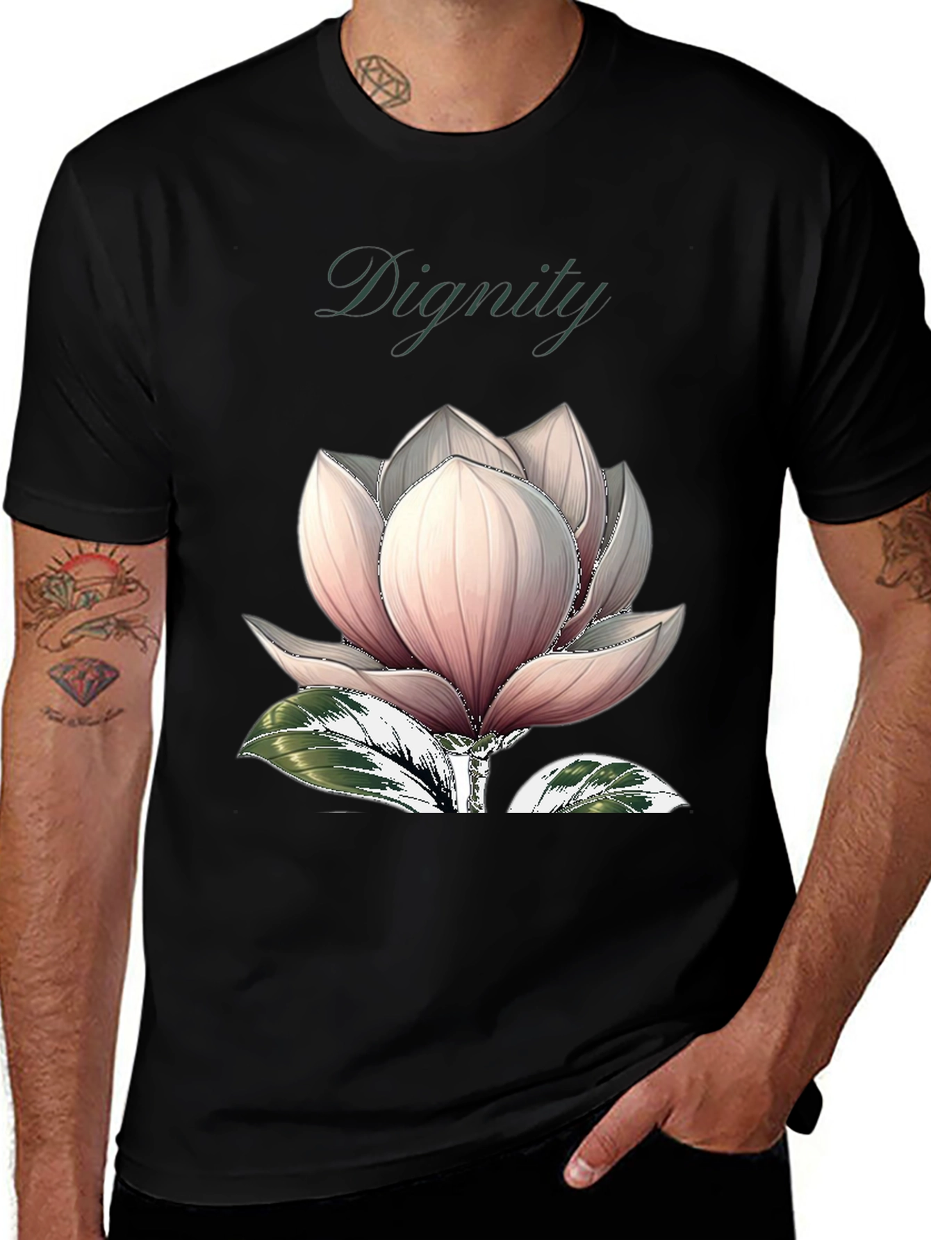 Variant 26 of Dignity Flower Graphic T-Shirt - Premium Cotton