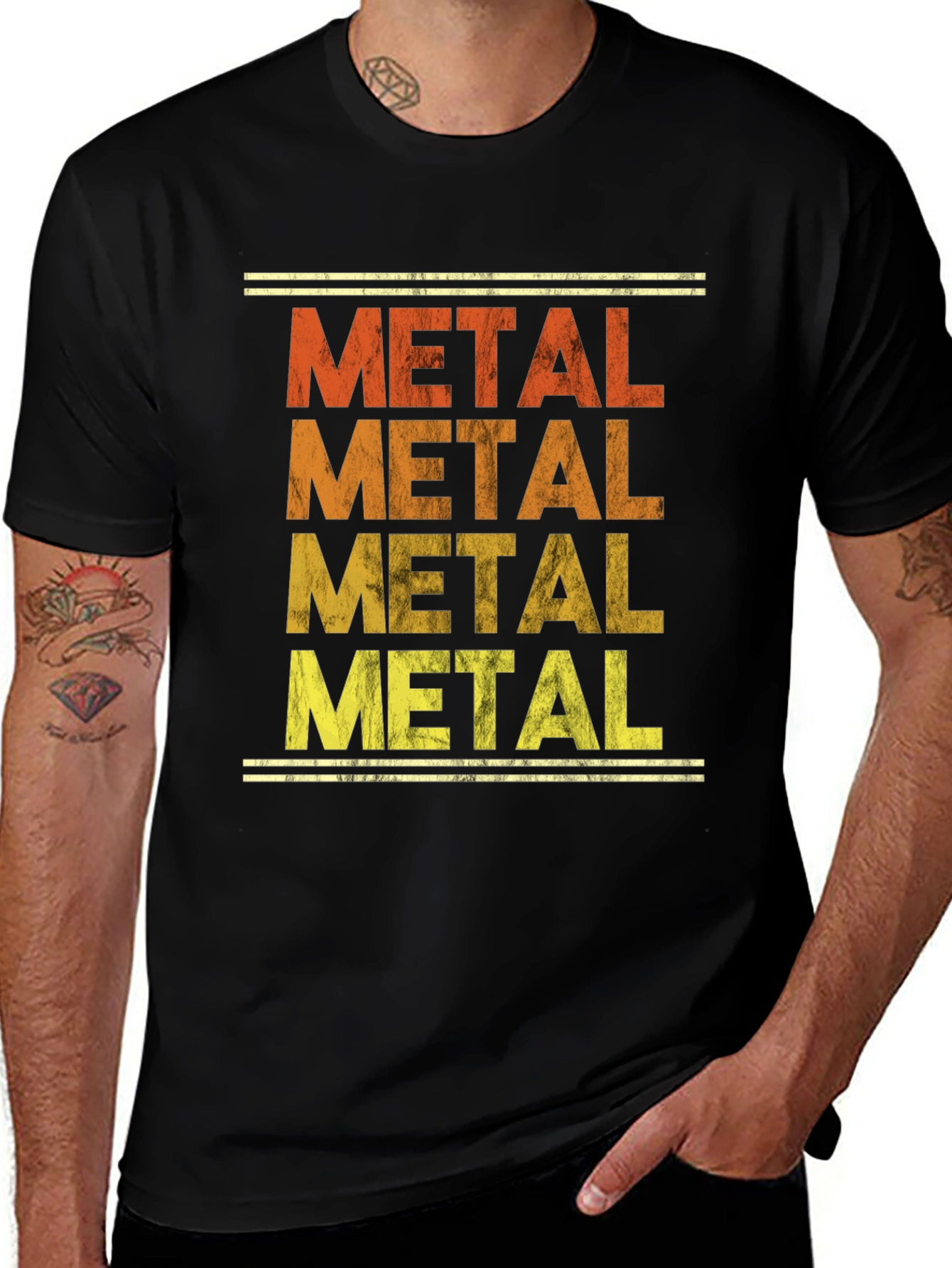 Variant 24 of Retro Metal Music T-Shirt - Distressed Print