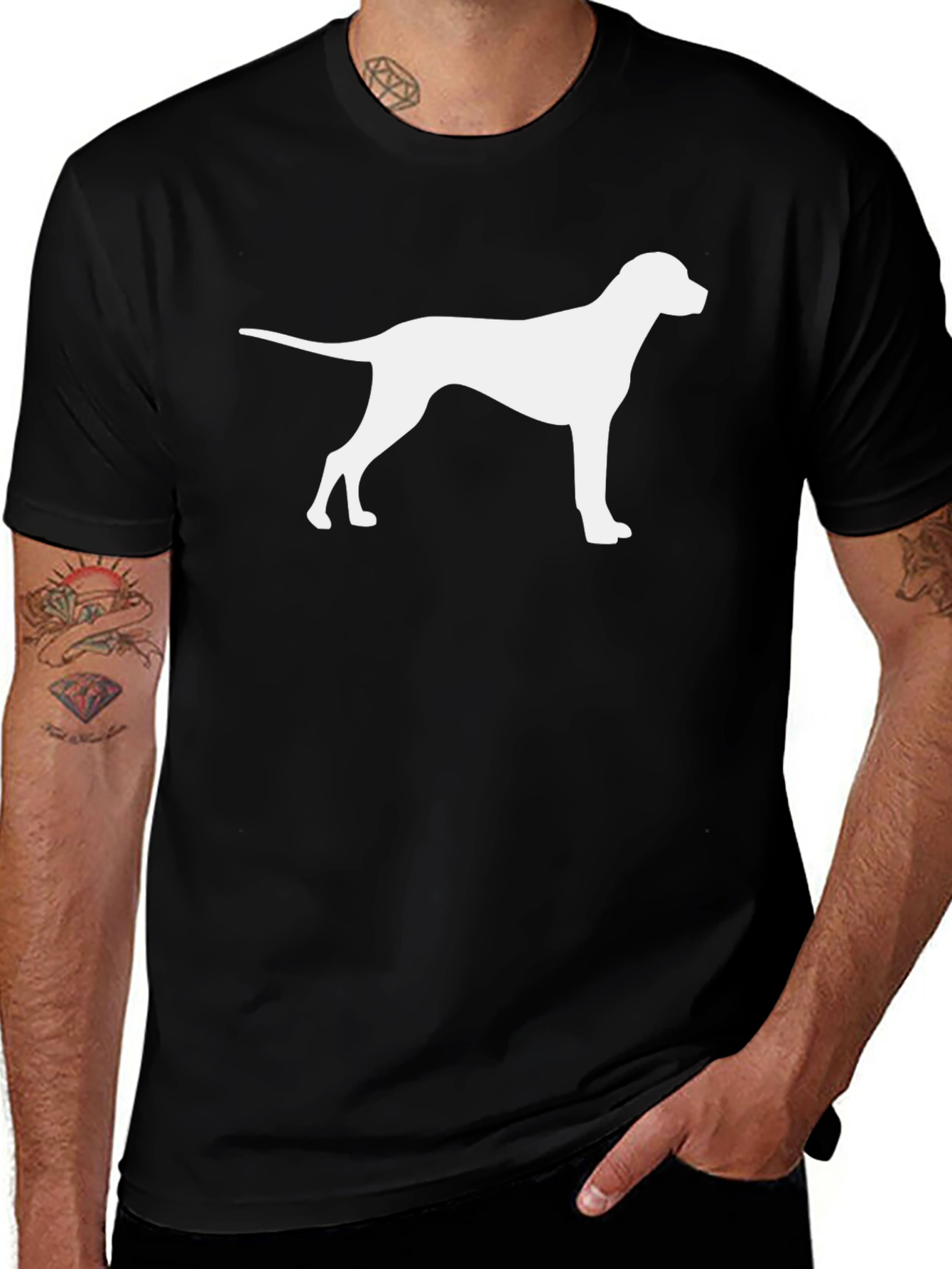 Variant 20 of Dog Silhouette Graphic Tee - Stylish Black T-Shirt