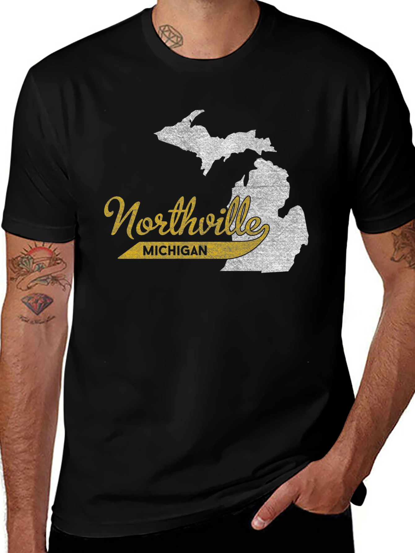 Northville Michigan State Map Graphic T-Shirt