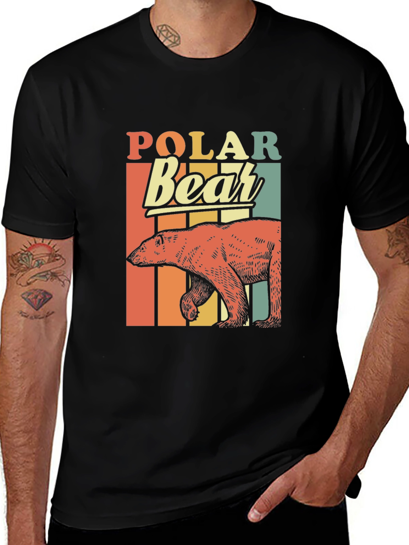 Variant 15 of Retro Polar Bear Graphic Tee - Vintage Style Shirt