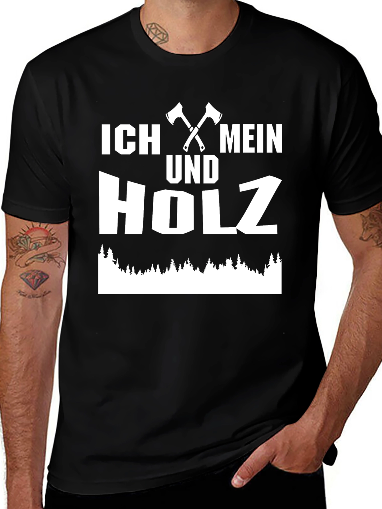 Variant 13 of Ich Mein und Holz Axe T-Shirt - Lumberjack Tee