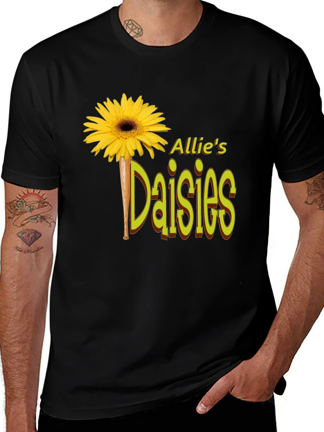 Variant 16 of Allie's Daisies Graphic Tee - Unique Floral Design