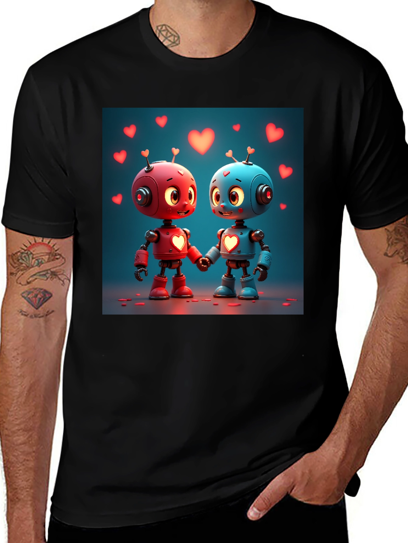 Variant 28 of Robot Love T-Shirt - Cute Valentine's Day Apparel