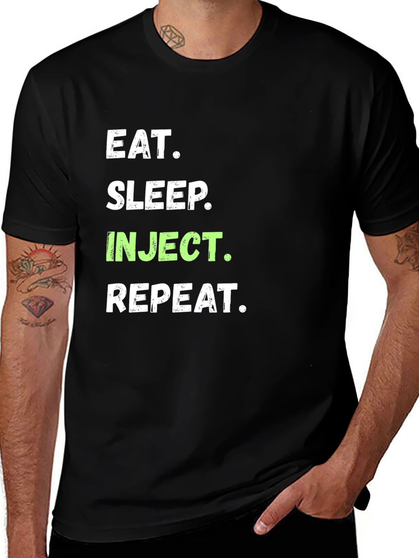 Variant 11 of Eat Sleep Inject Repeat Graphic T-Shirt