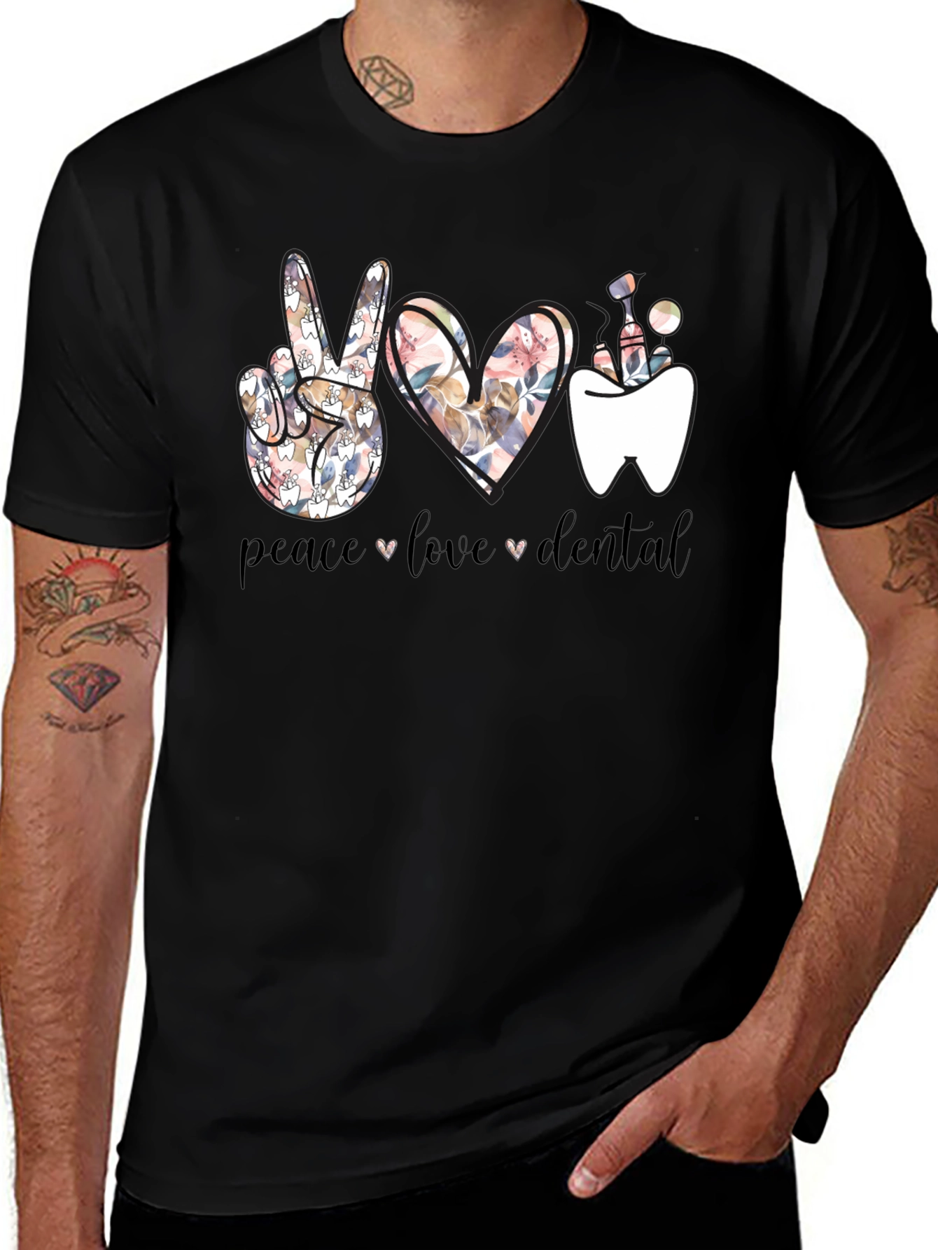Variant 27 of Peace Love Dental T-Shirt - Dentist Gift