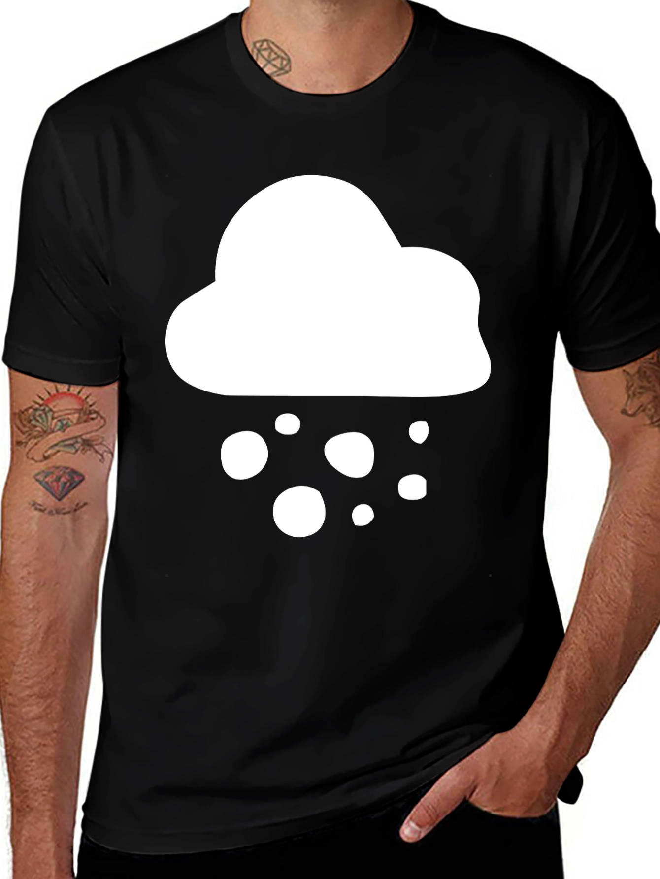 Variant 27 of Cloud Graphic T-Shirt - Black Casual Tee