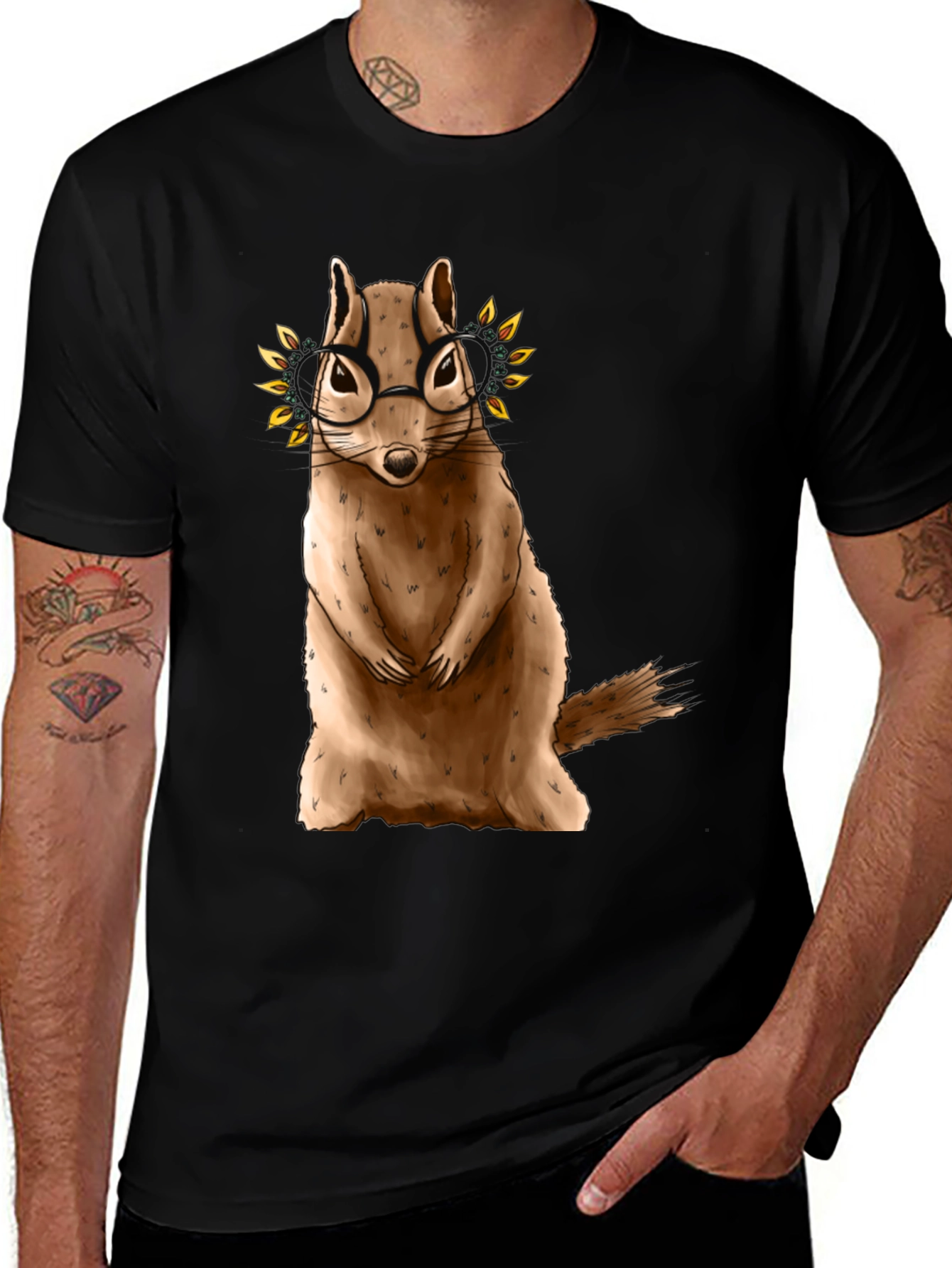 Variant 22 of Squirrel with Glasses Graphic T-Shirt