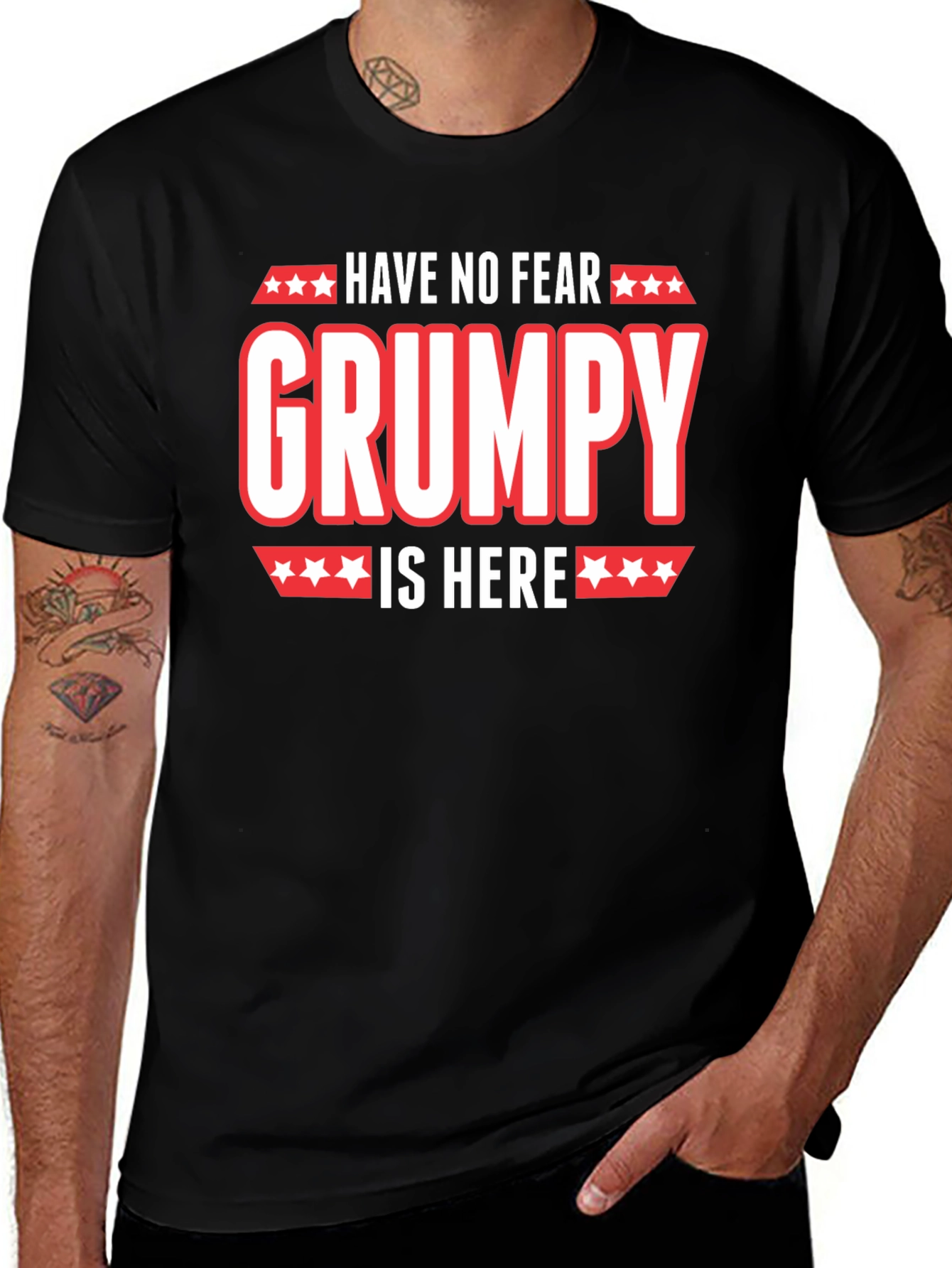 Variant 26 of Grumpy Is Here Black Graphic T-Shirt