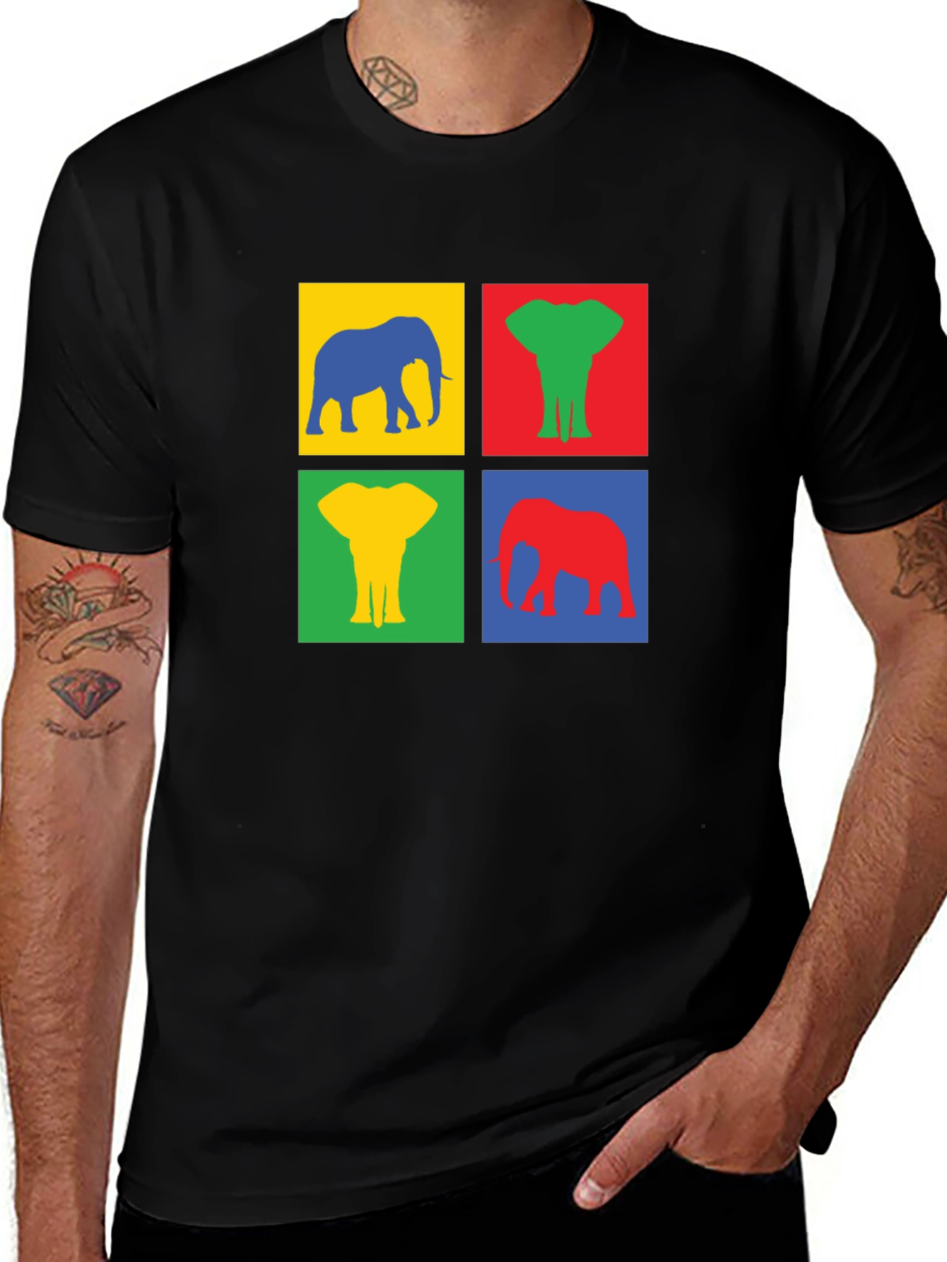 Variant 28 of Colorful Elephant T-Shirt - Pop Art Tee