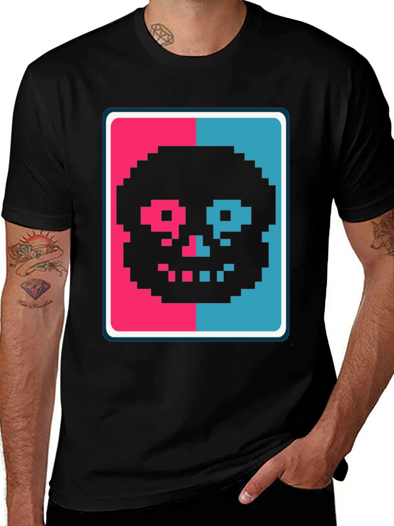 Variant 23 of Pixel Skull T-Shirt - Retro Gaming Style