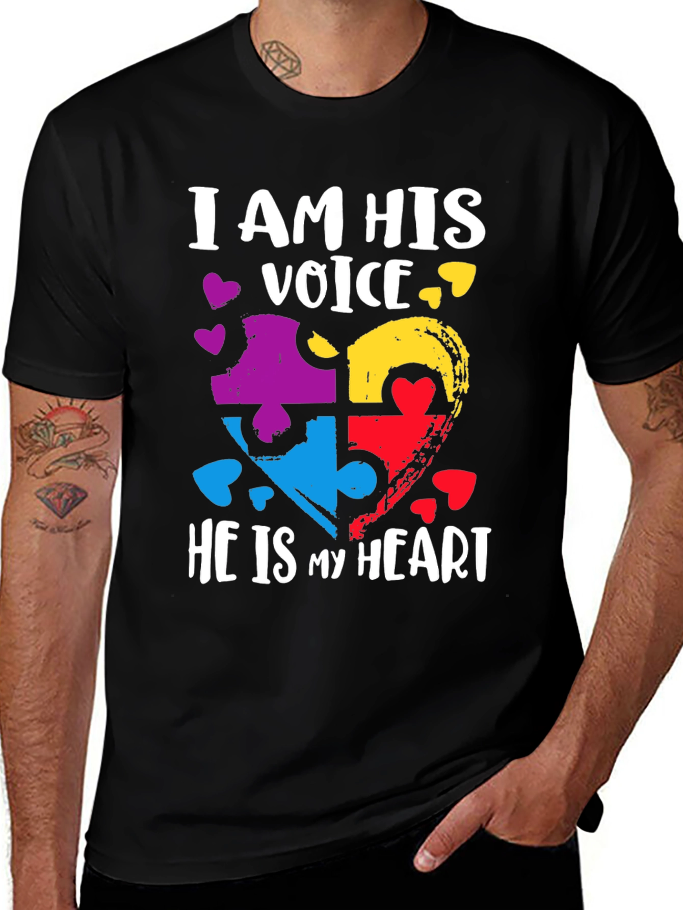 Variant 16 of Autism Awareness Heart Puzzle T-Shirt