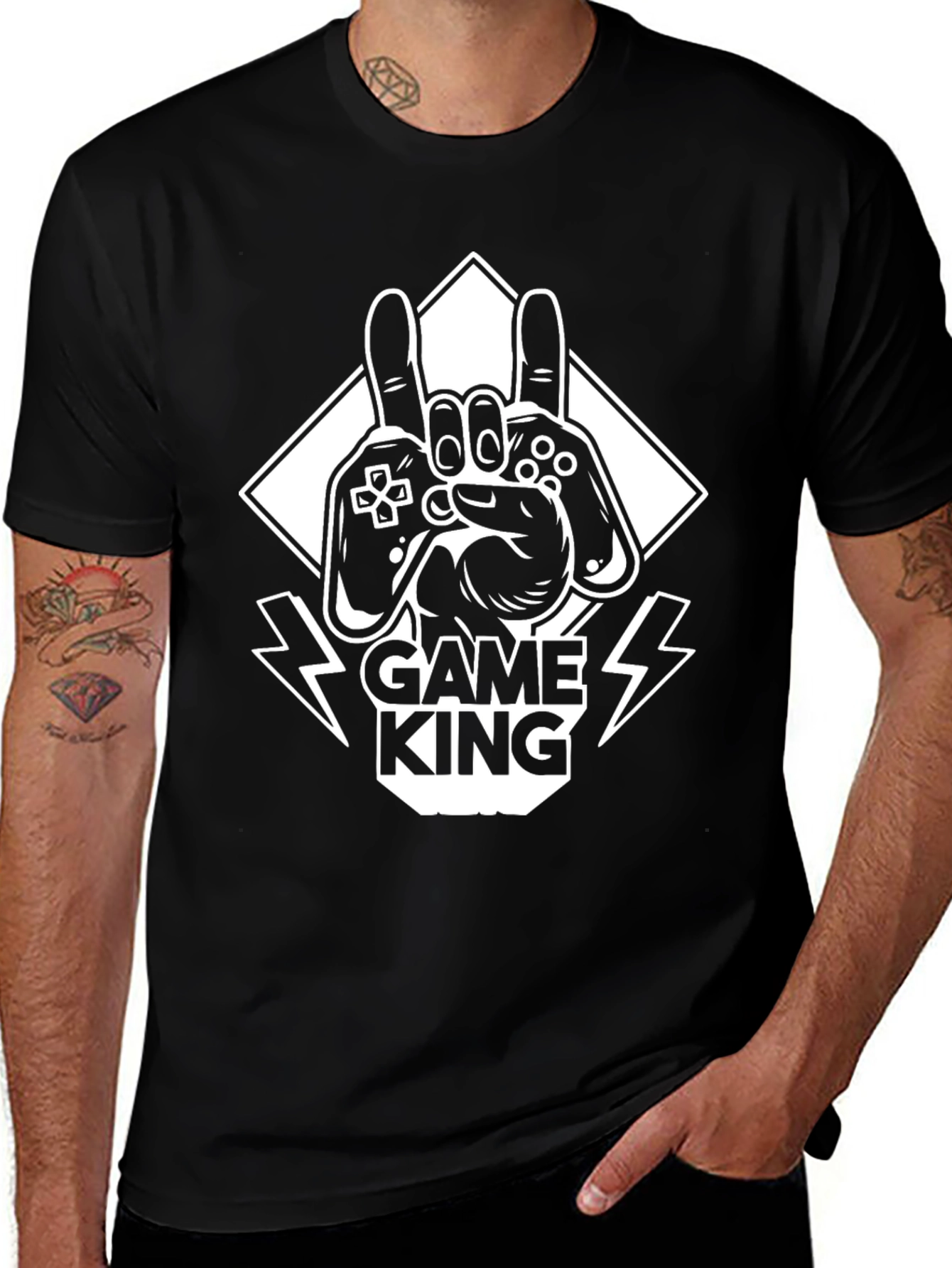 Variant 9 of Game King Black T-Shirt - Gamer Style