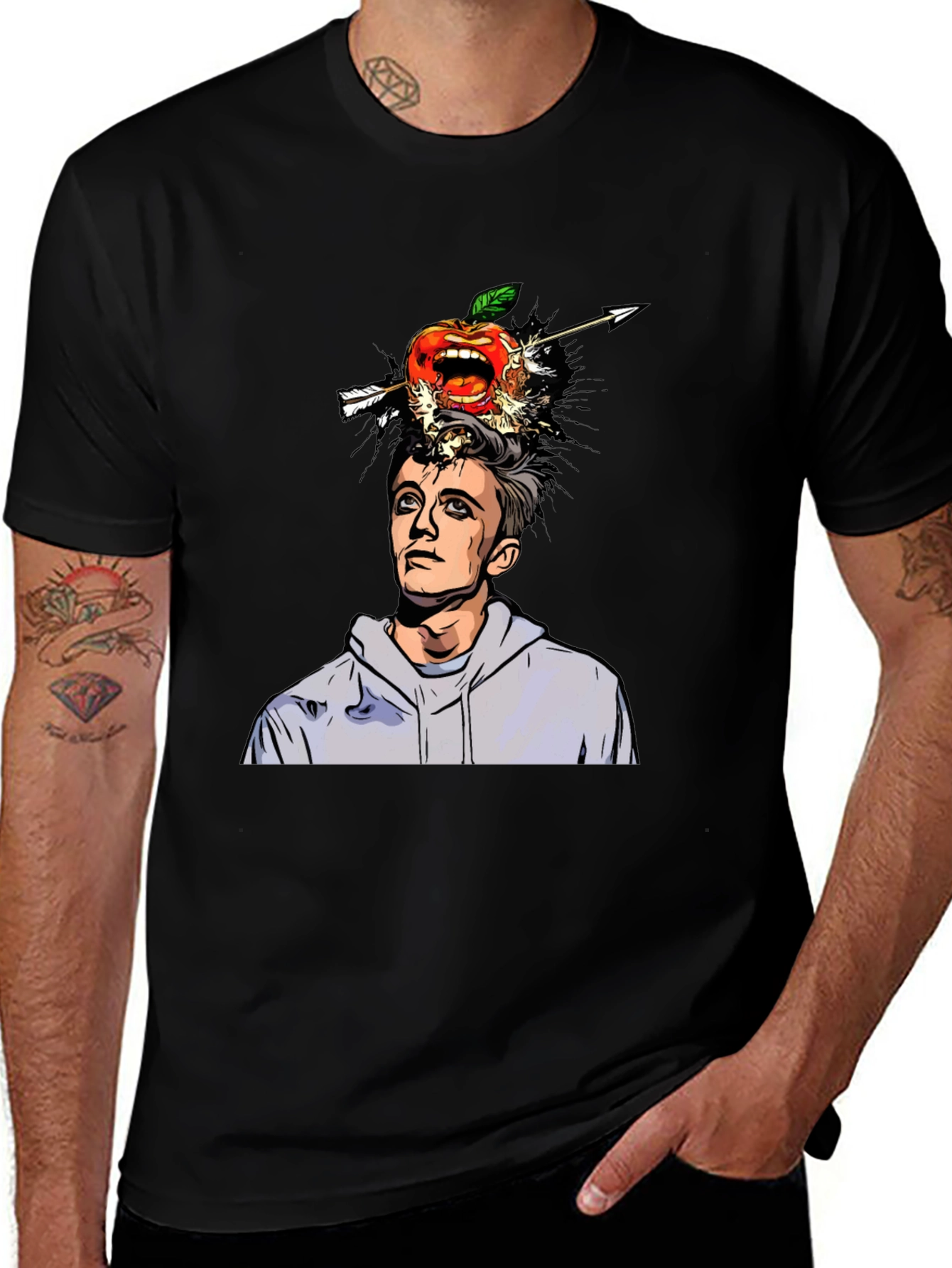 Variant 17 of Arrow Through Apple Head Graphic Tee