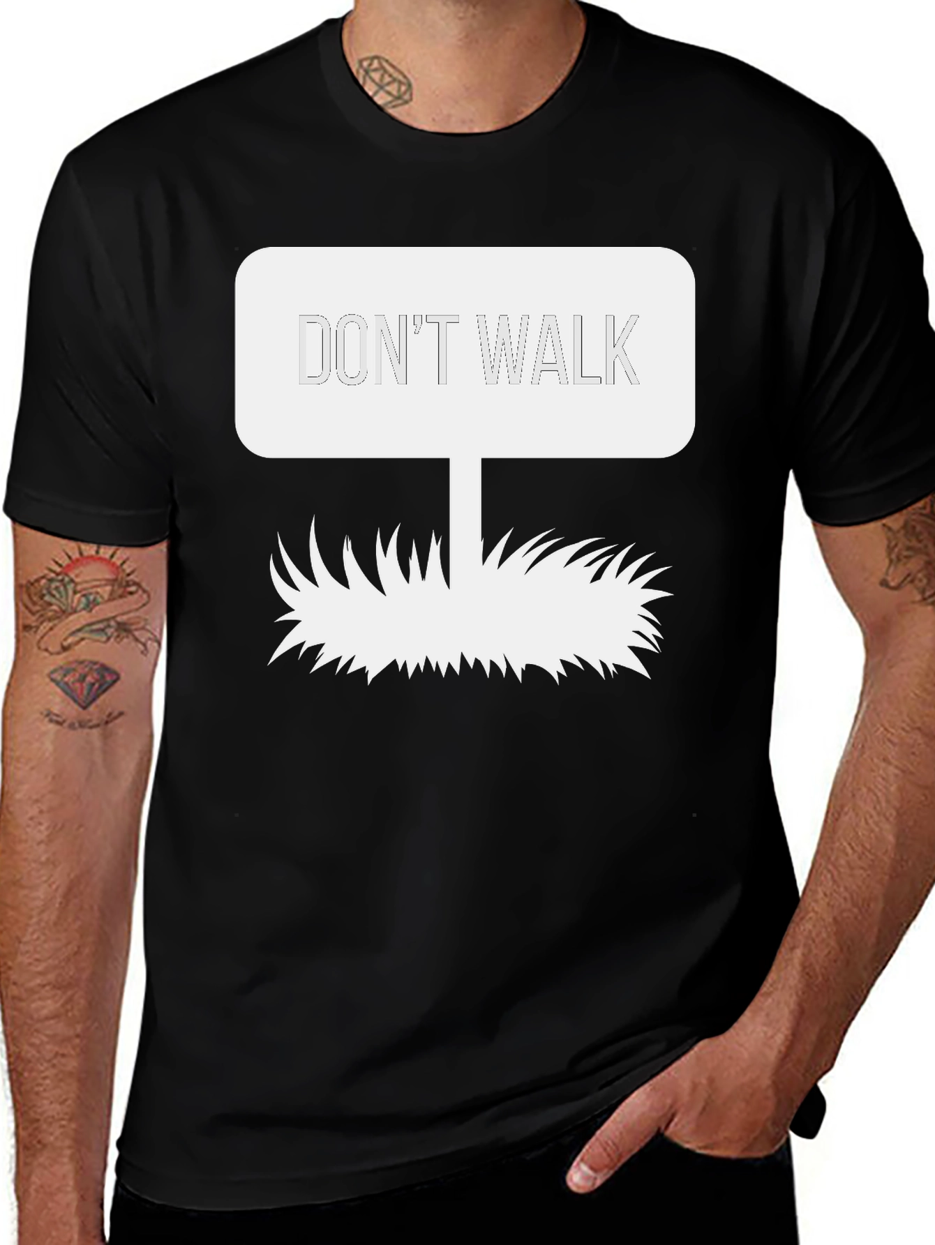Variant 28 of Don't Walk Graphic Tee - Black Cotton Blend