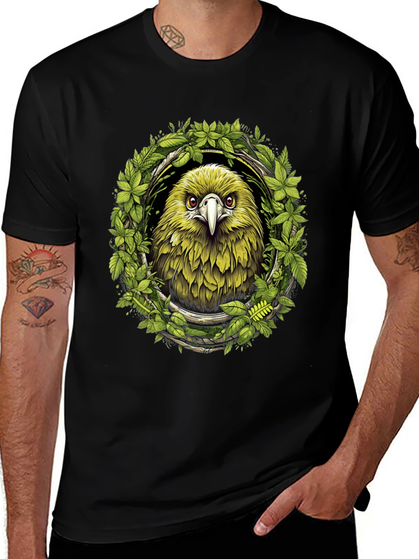 Variant 17 of Eagle Wreath Graphic Tee - Nature Inspired Bird Shirt