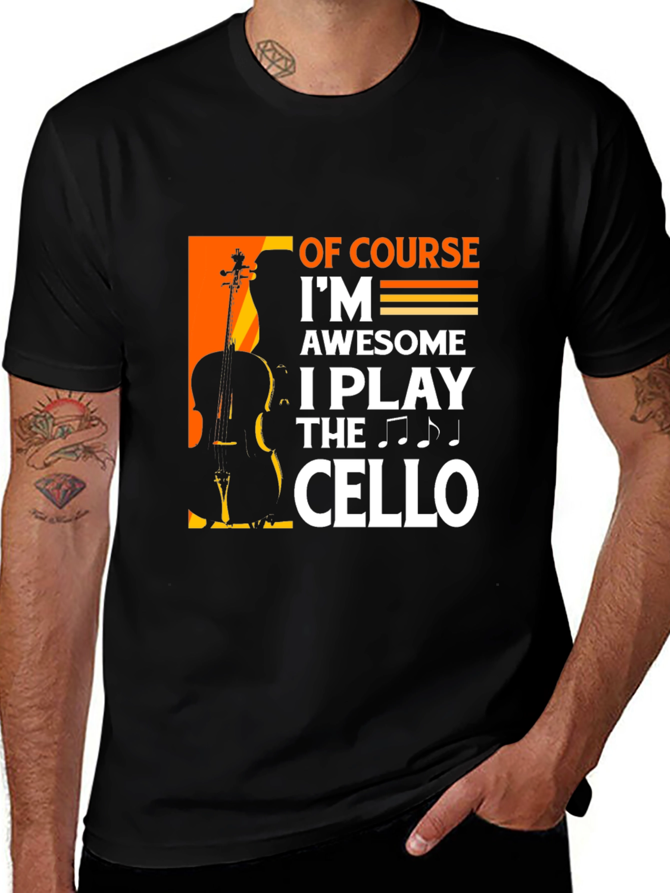 Variant 14 of Awesome Cello Player T-Shirt - Music Lover Tee