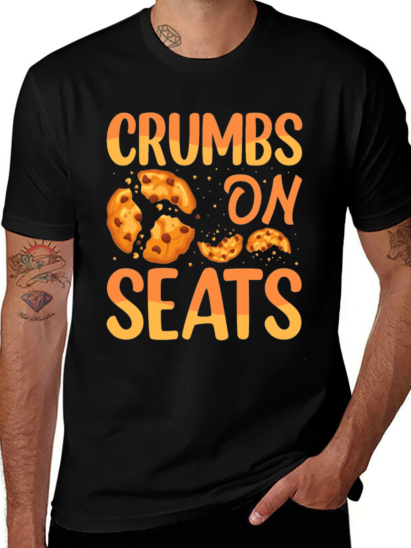 Crumb On Seats Graphic T-Shirt - Funny Cookie Lover Tee