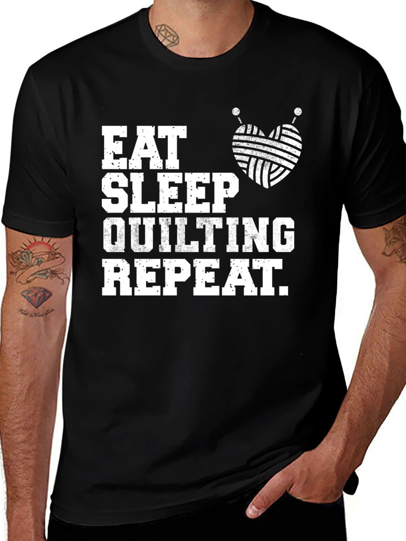 Eat Sleep Quilting Repeat T-Shirt, Soft Cotton Tee