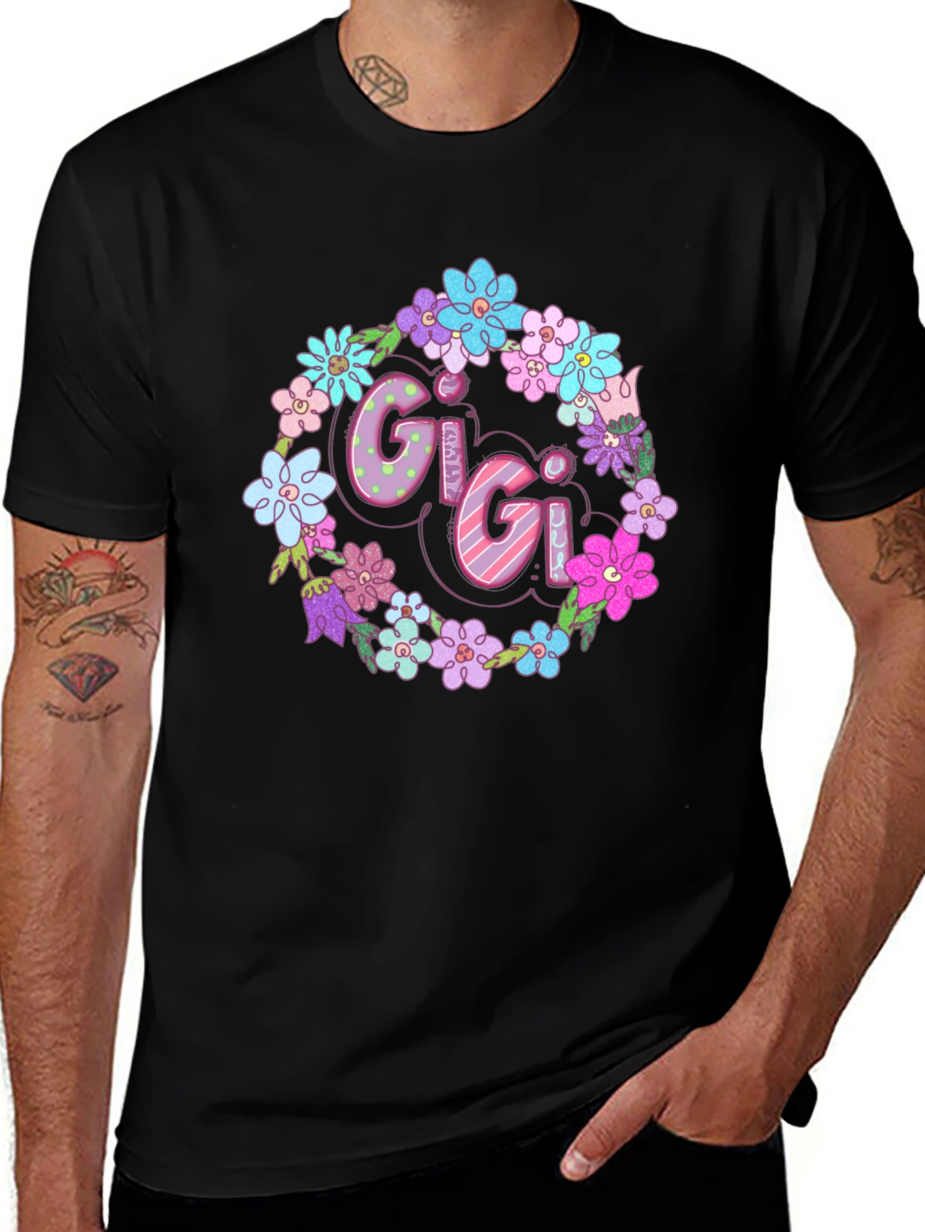 Variant 10 of Gigi Floral Wreath Graphic T-Shirt
