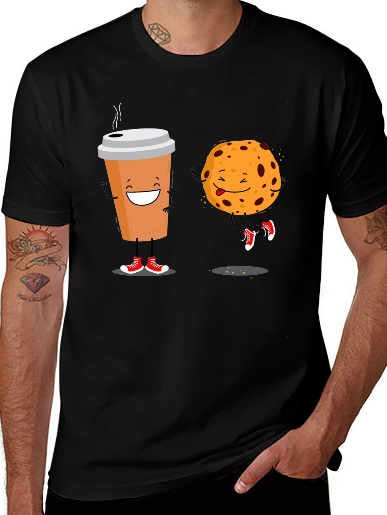 Variant 22 of Coffee and Cookie Black T-Shirt