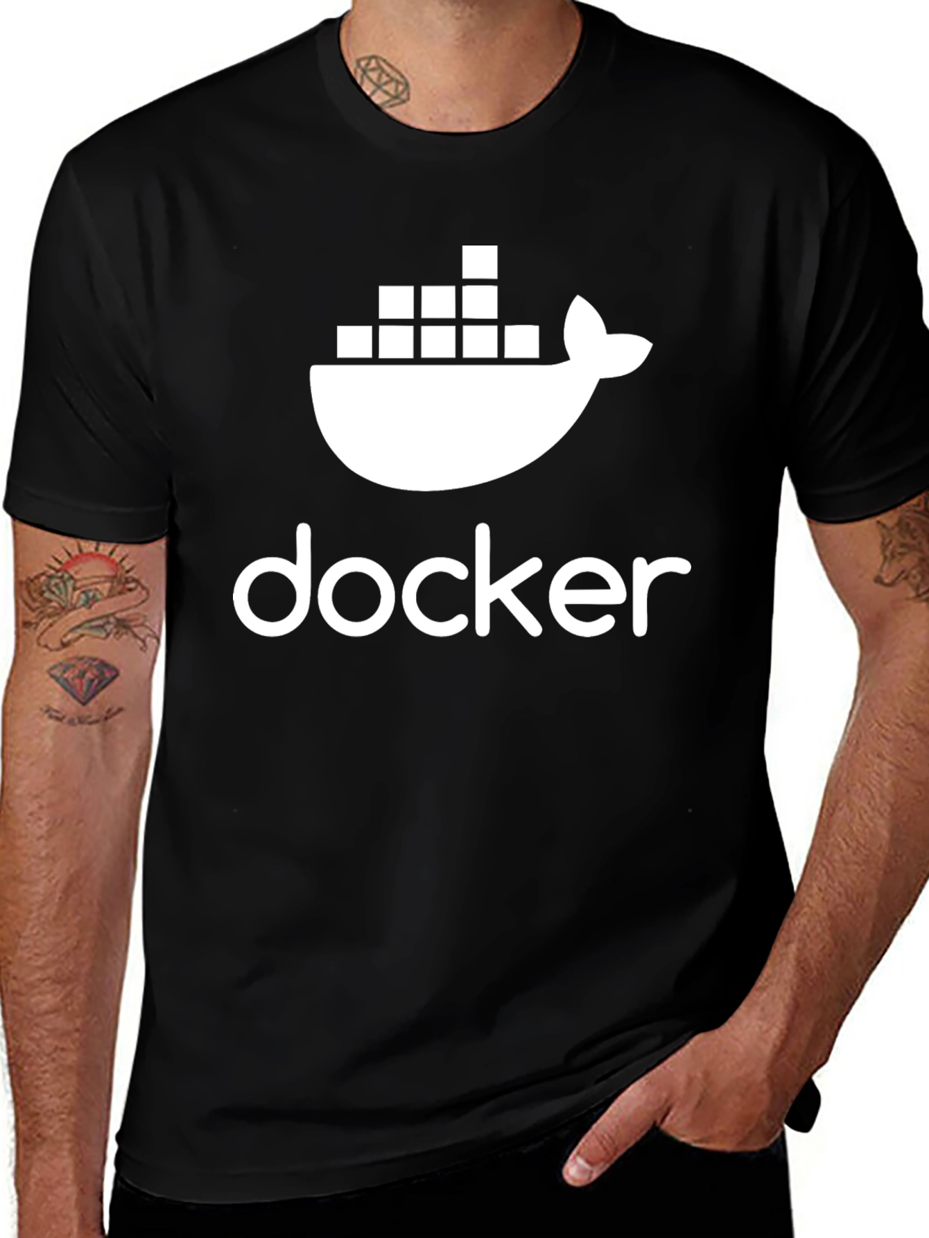 Docker Logo Graphic Black T-Shirt