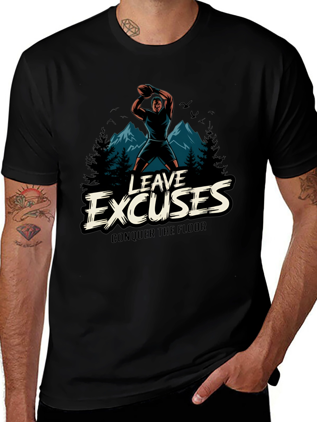 Variant 3 of Leave Excuses Graphic Black T-Shirt