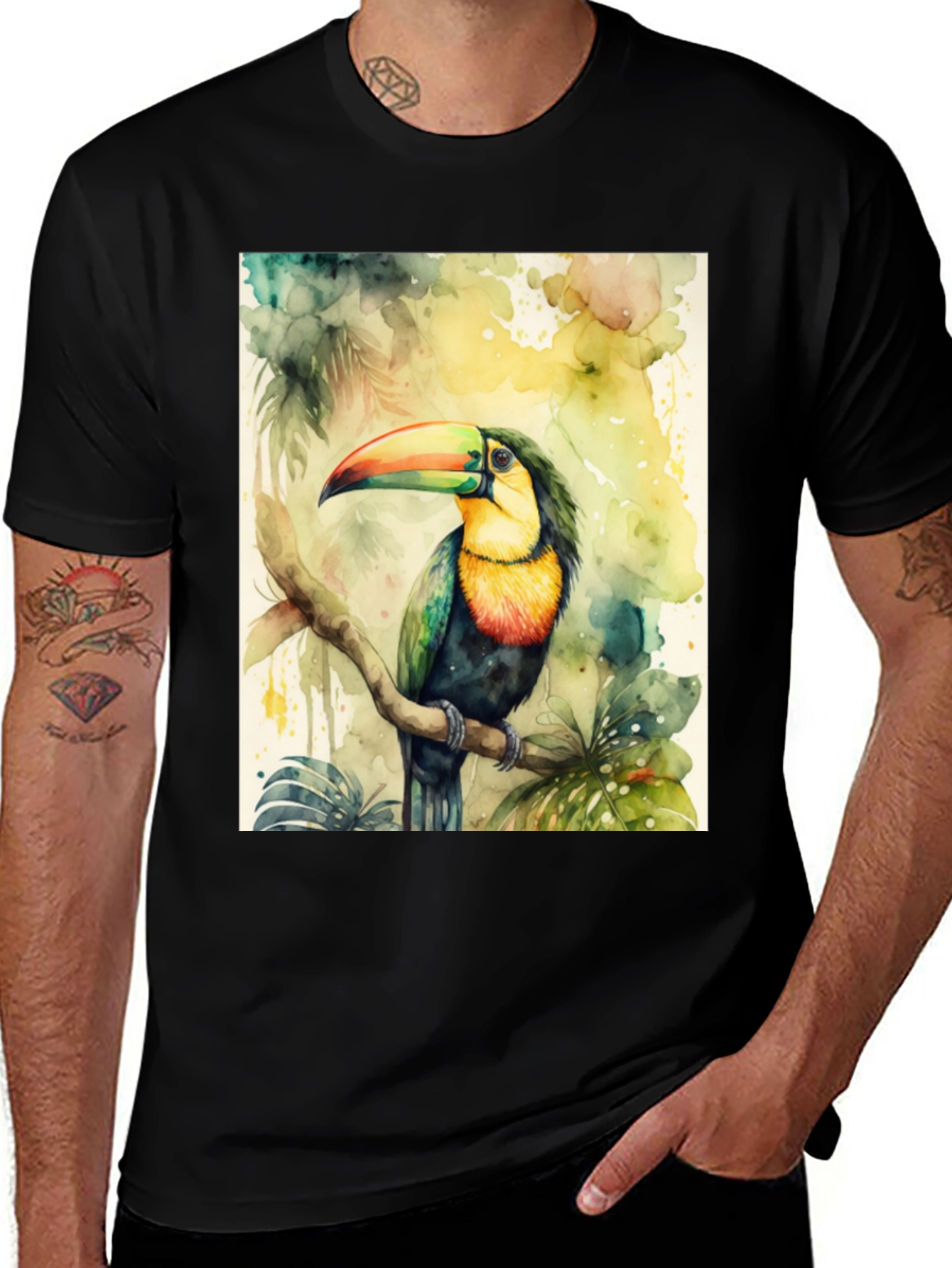 Variant 23 of Tropical Toucan Watercolor Graphic Tee