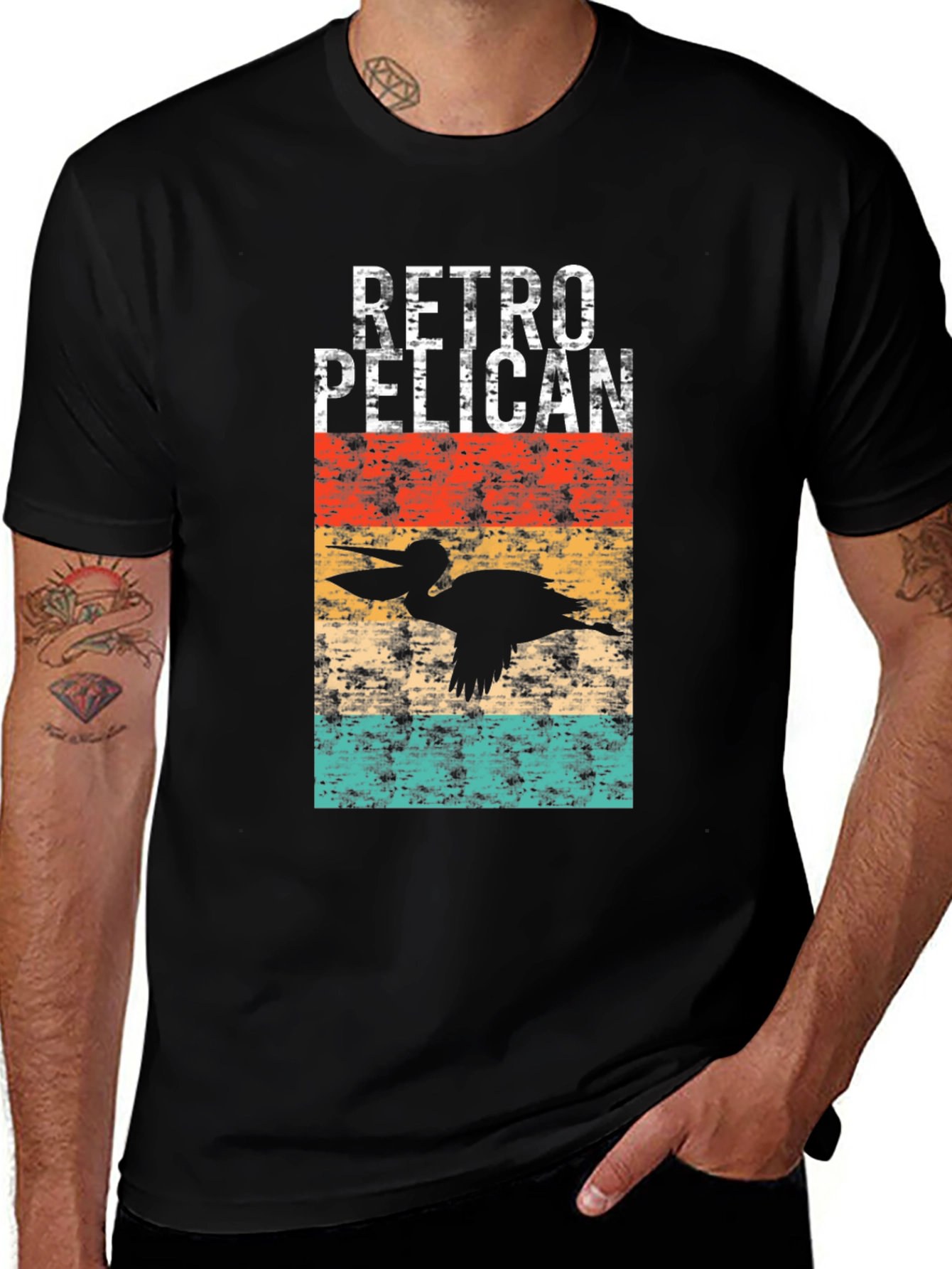 Variant 26 of Retro Pelican Graphic Tee - Vintage Style T-Shirt